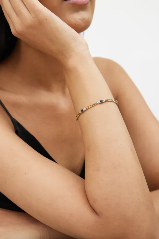 10K Yellow Gold Sapphire Diamond Bracelet sold by VSP Consignment