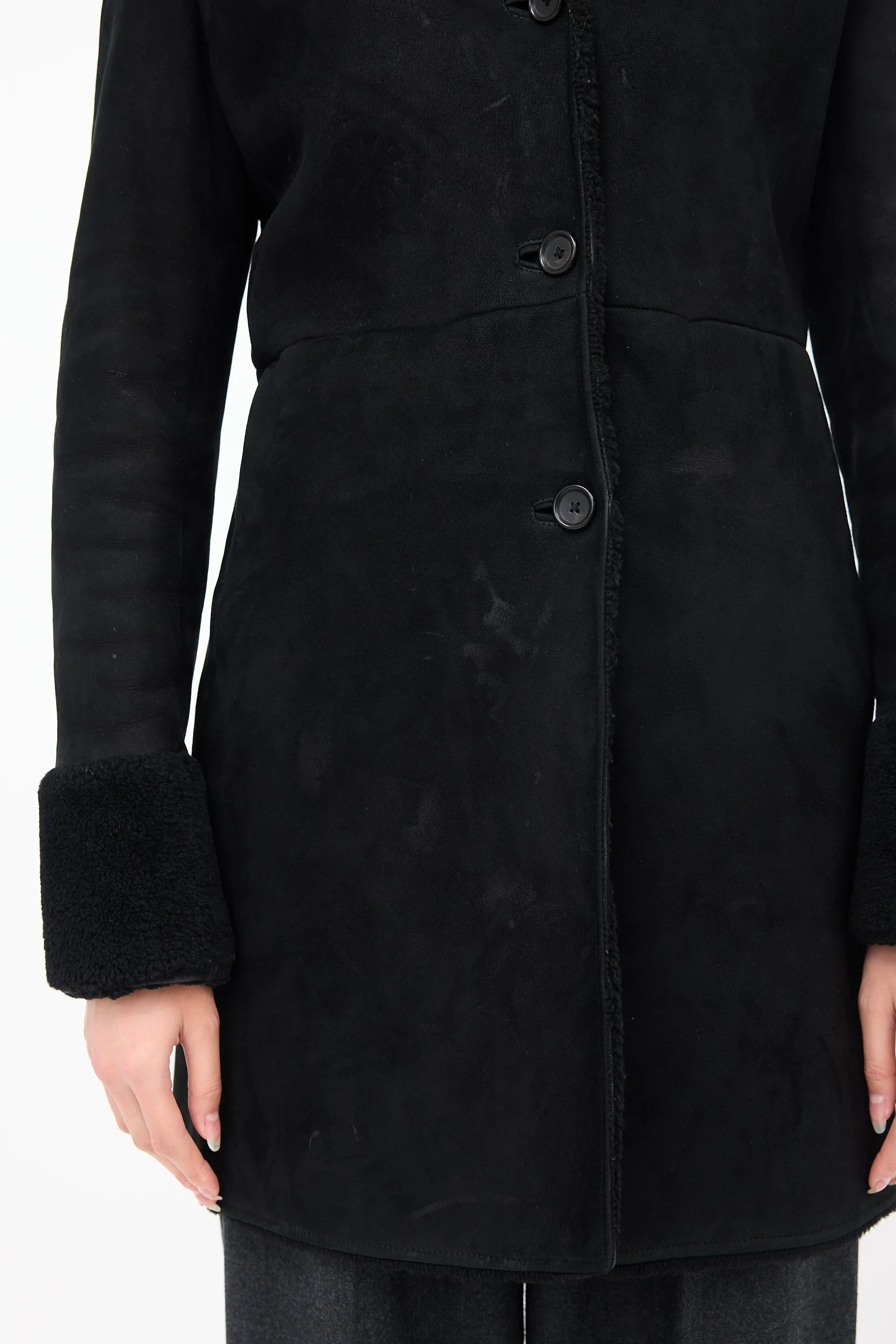 Suede Shearling Coat sold by VSP Consignment product image thumbnail 5