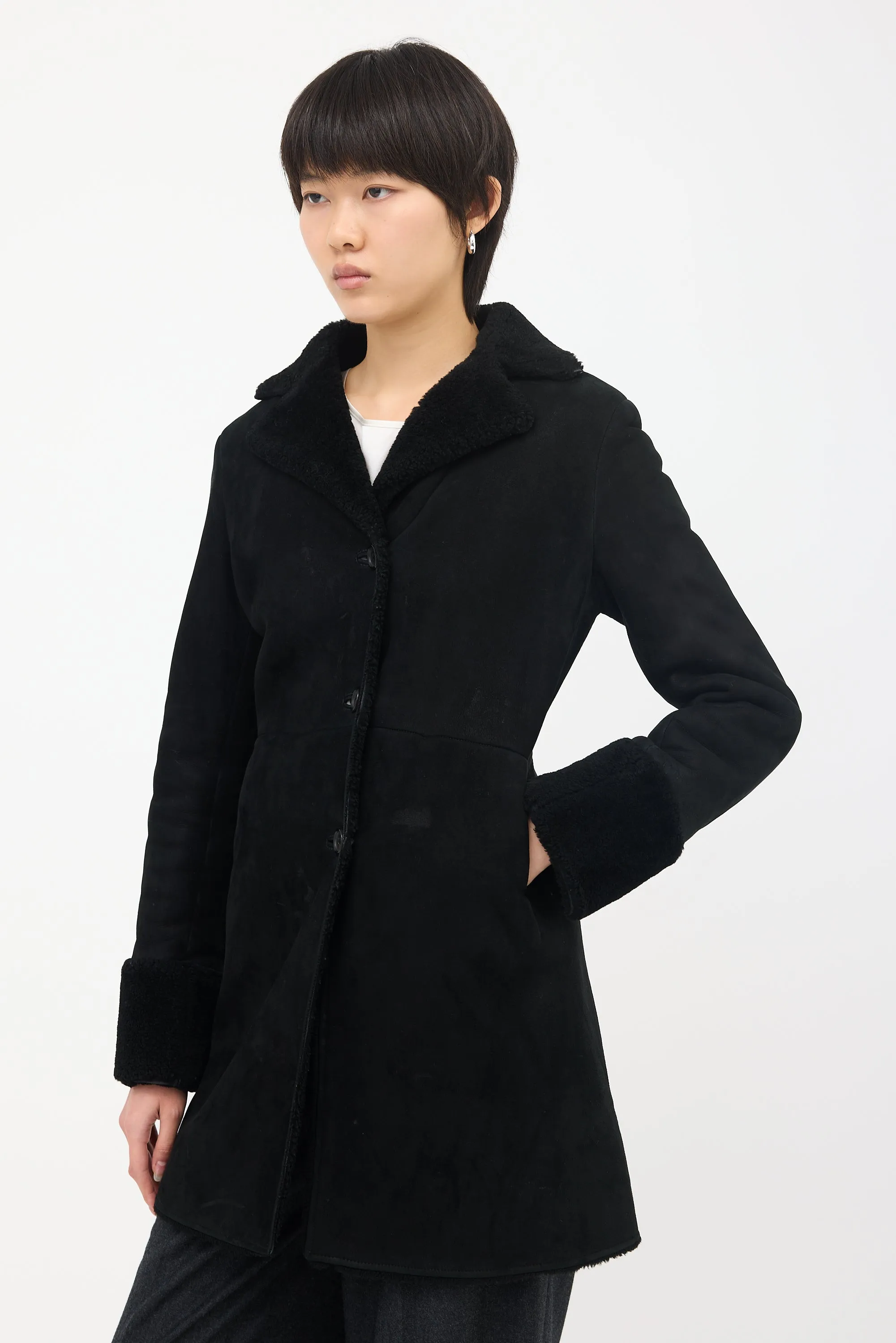 Suede Shearling Coat sold by VSP Consignment product image thumbnail 3