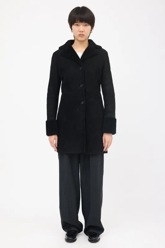 Suede Shearling Coat sold by VSP Consignment