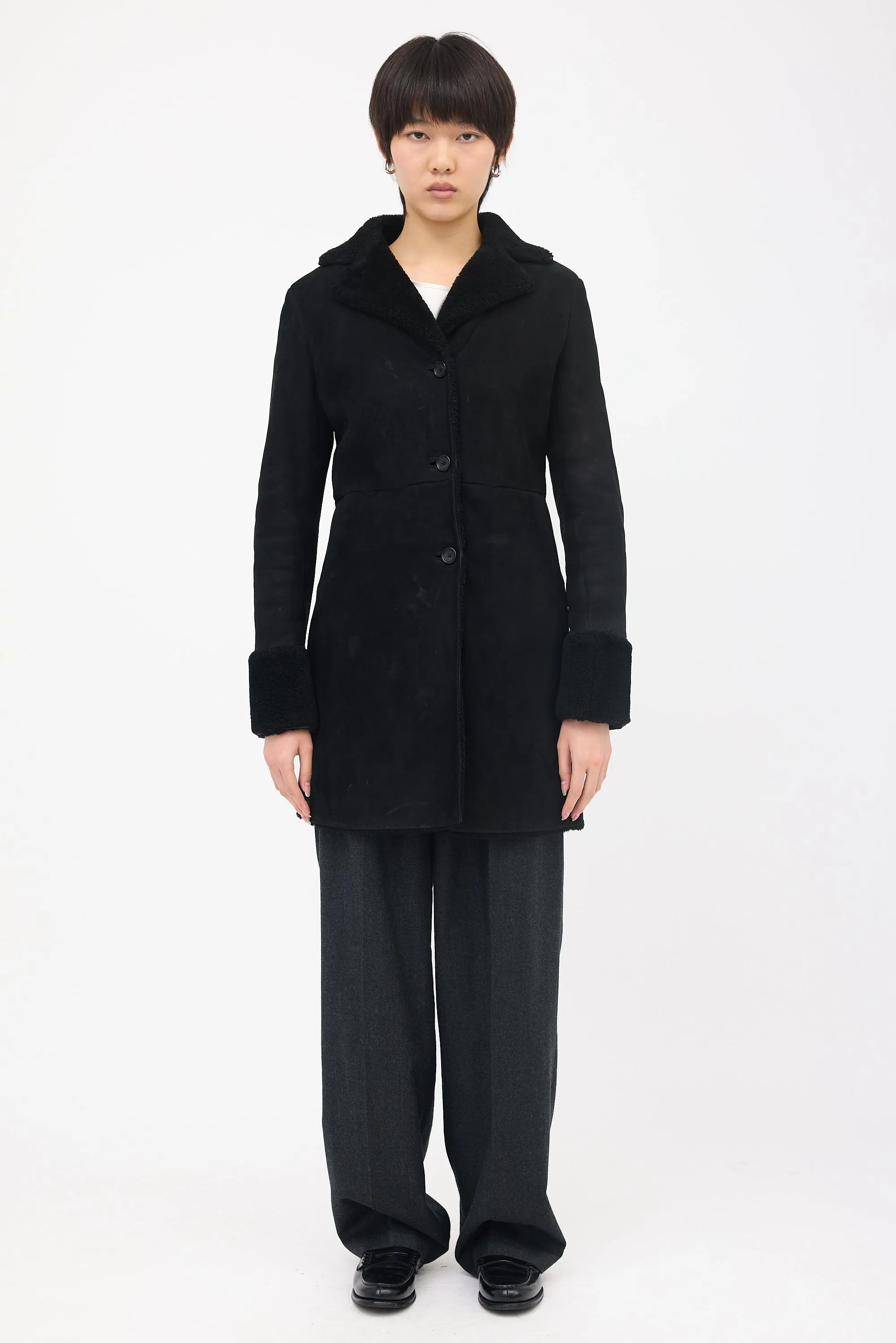 Suede Shearling Coat sold by VSP Consignment