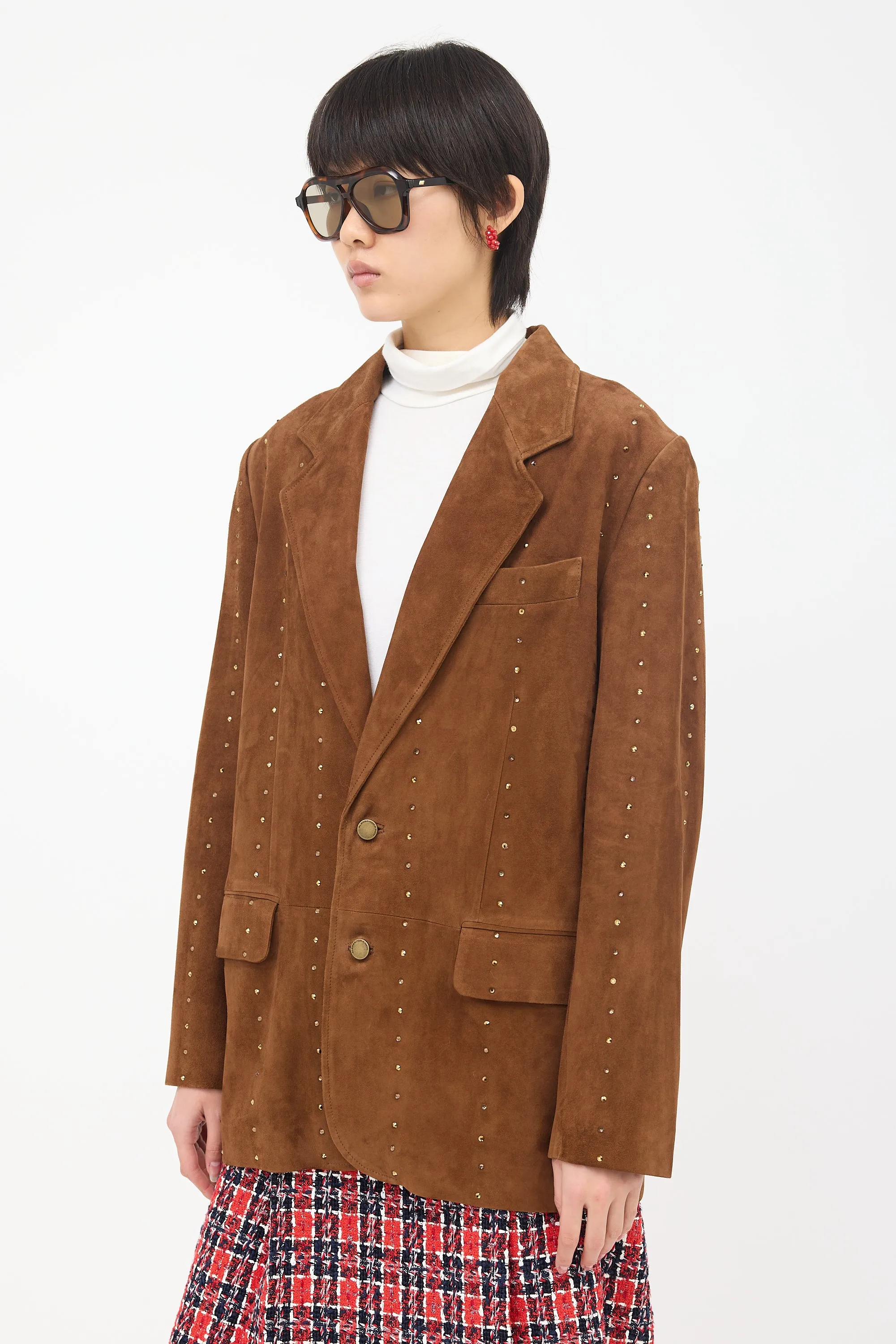 Suede Rhinestone Blazer sold by VSP Consignment product image thumbnail 3