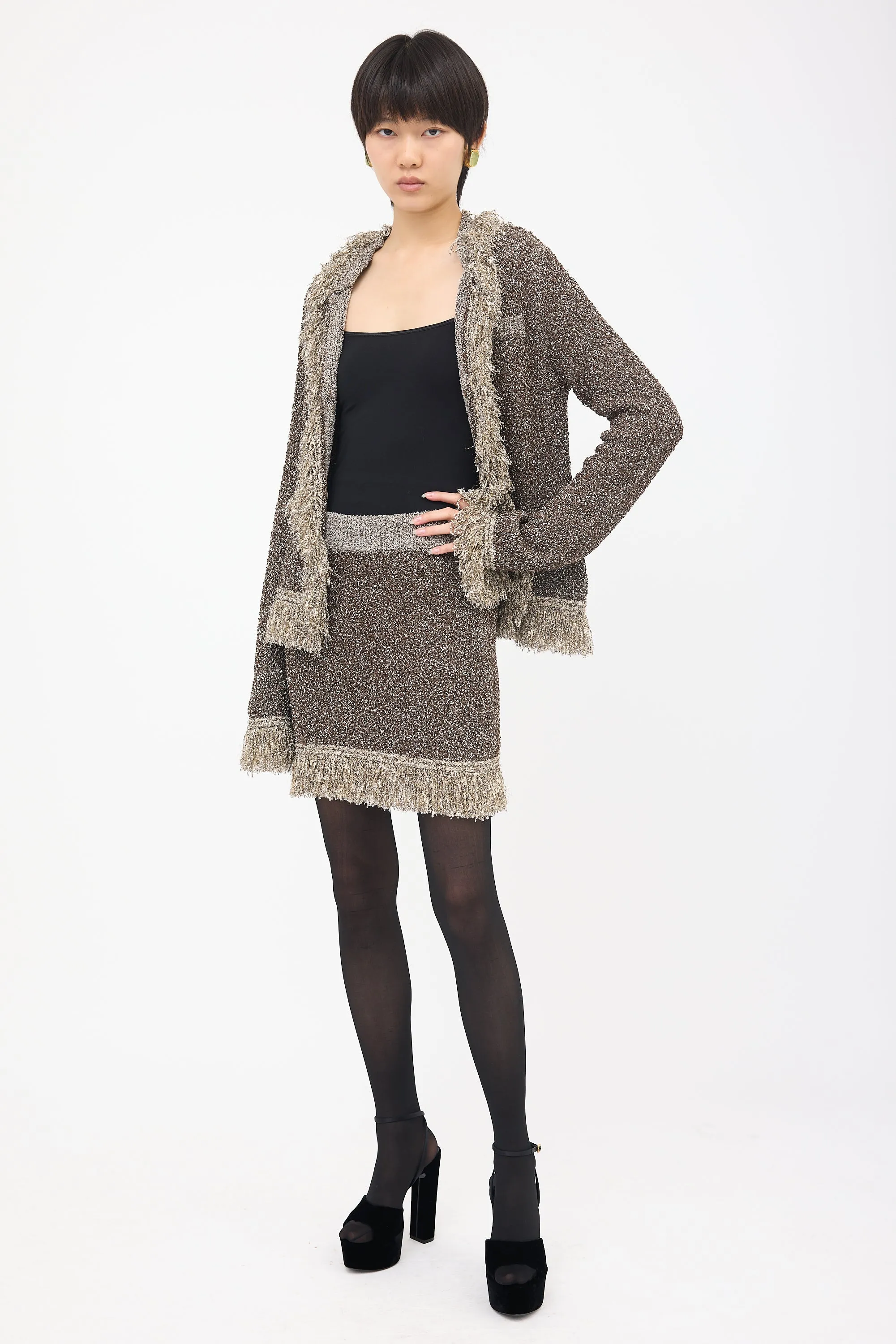 Bouclé Sequin Bianca Skirt sold by VSP Consignment product image thumbnail 2