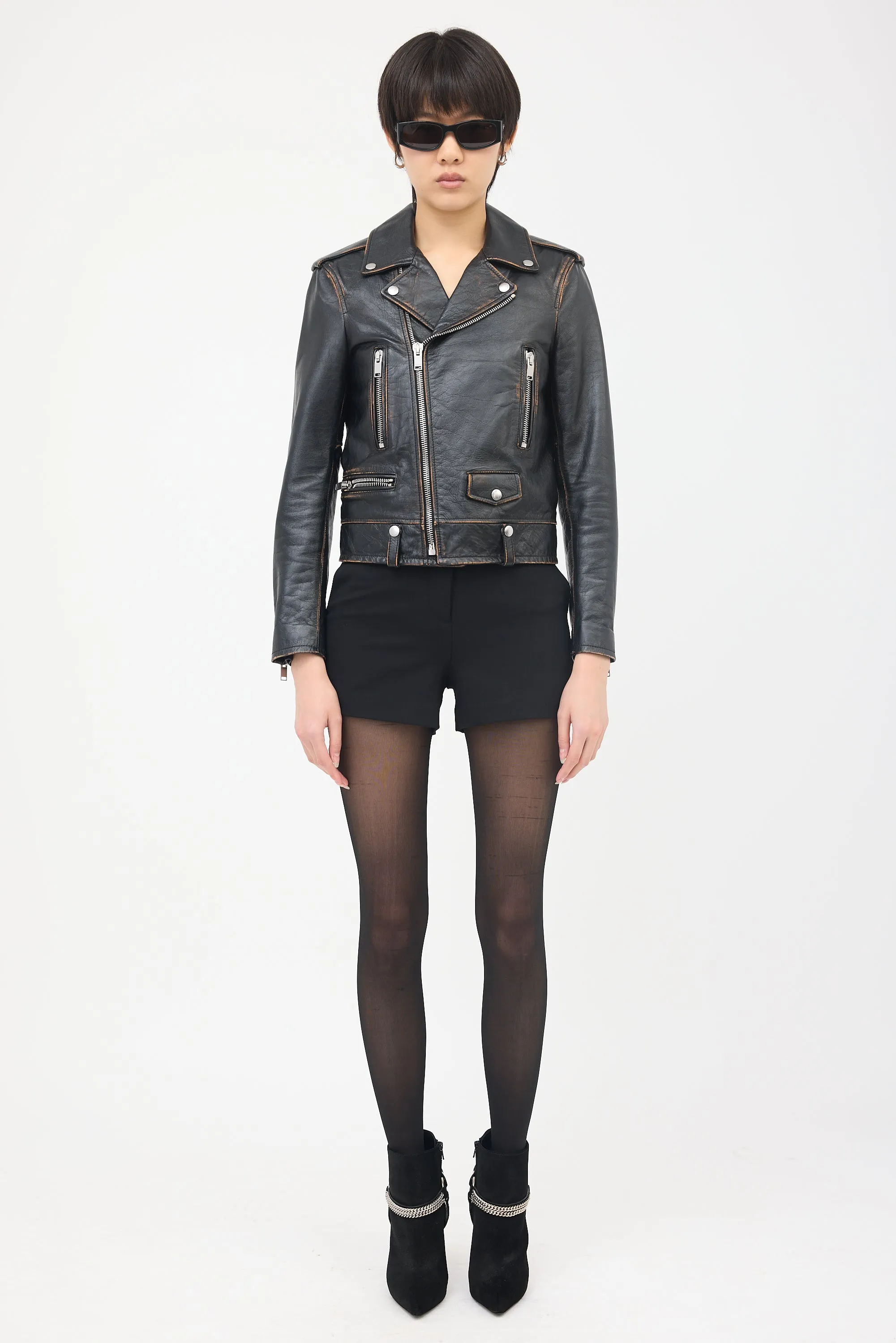 Leather No Smoking Biker Jacket sold by VSP Consignment product image thumbnail 3