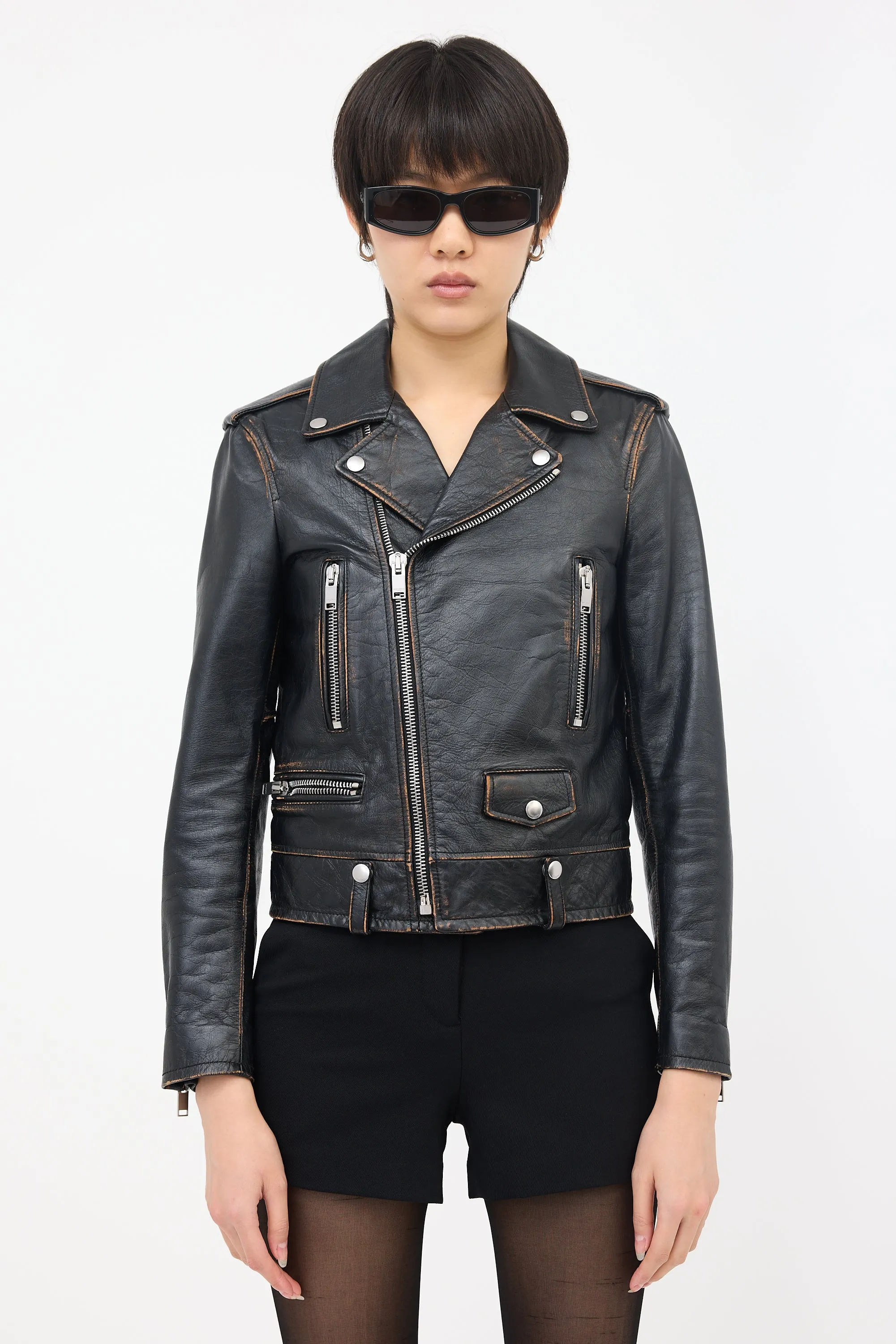 Leather No Smoking Biker Jacket sold by VSP Consignment