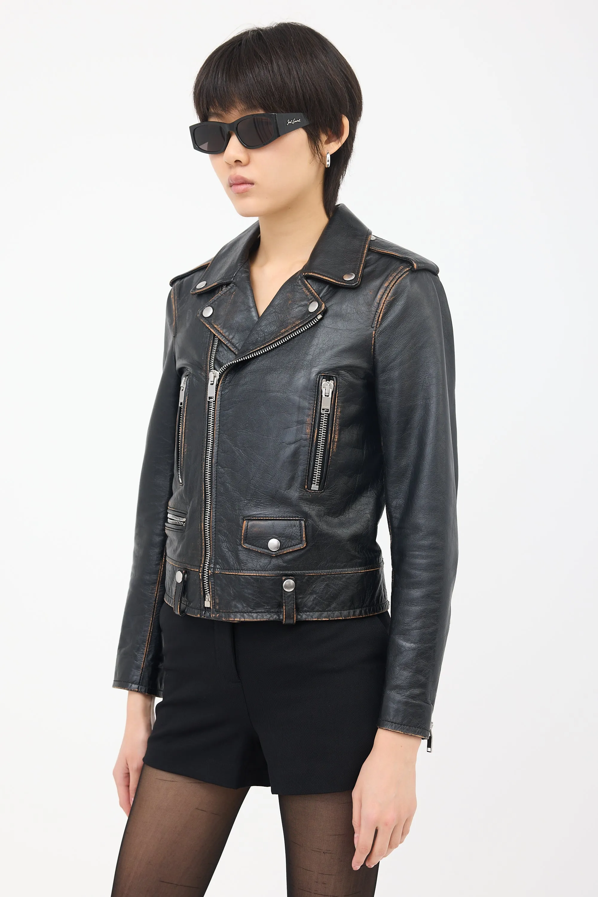 Leather No Smoking Biker Jacket sold by VSP Consignment product image thumbnail 4