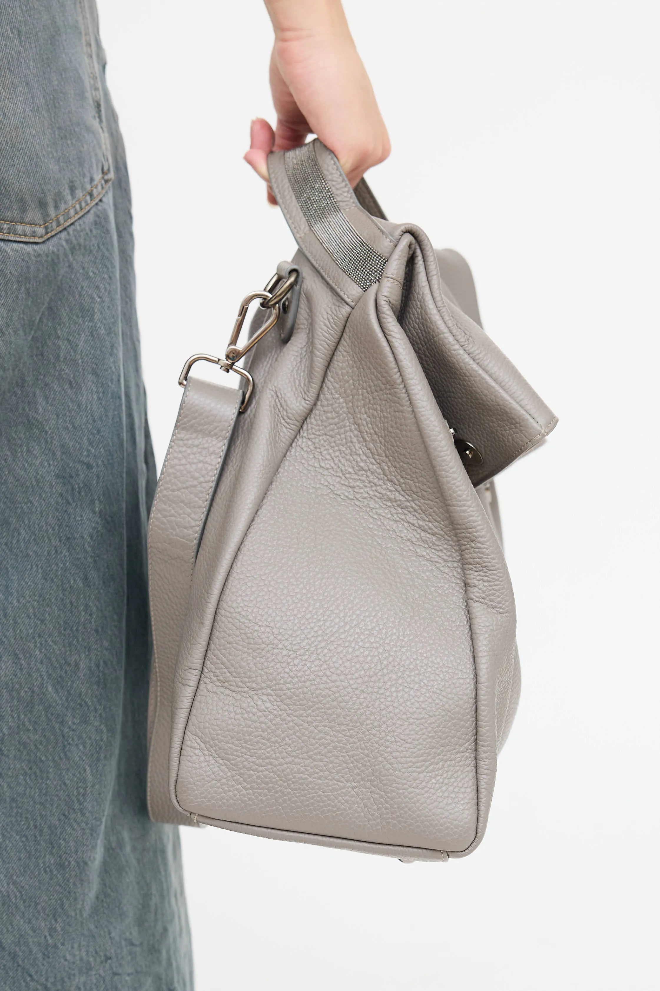 Leather Beaded Trim Bag sold by VSP Consignment product image thumbnail 4