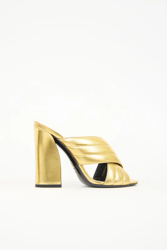 Metallic Leather Webby Sandal sold by VSP Consignment