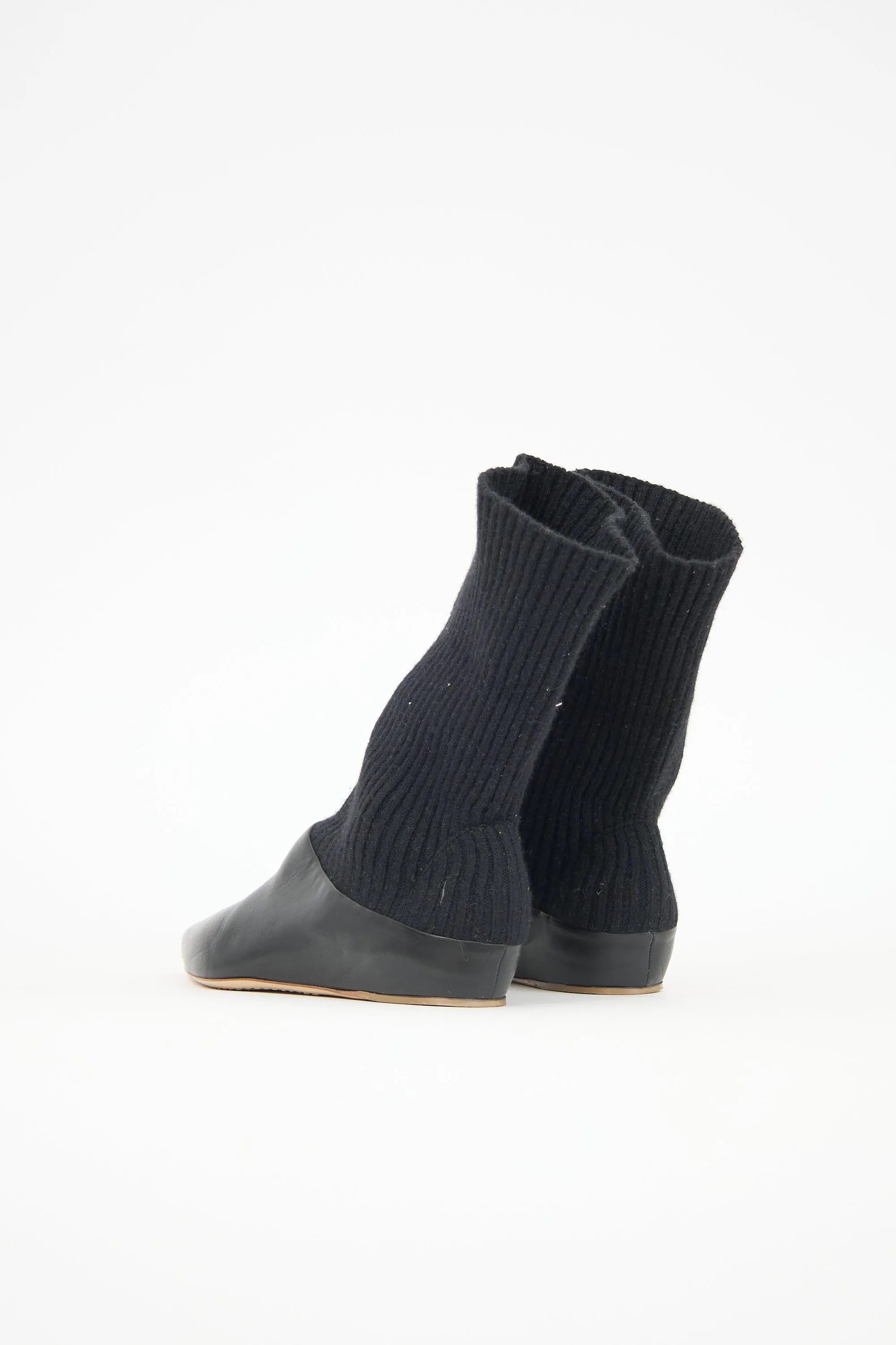 Leather & Knit Sock Boot sold by VSP Consignment product image thumbnail 4
