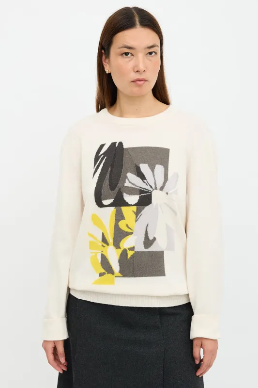 Cashmere Floral Sweater made by Hermes