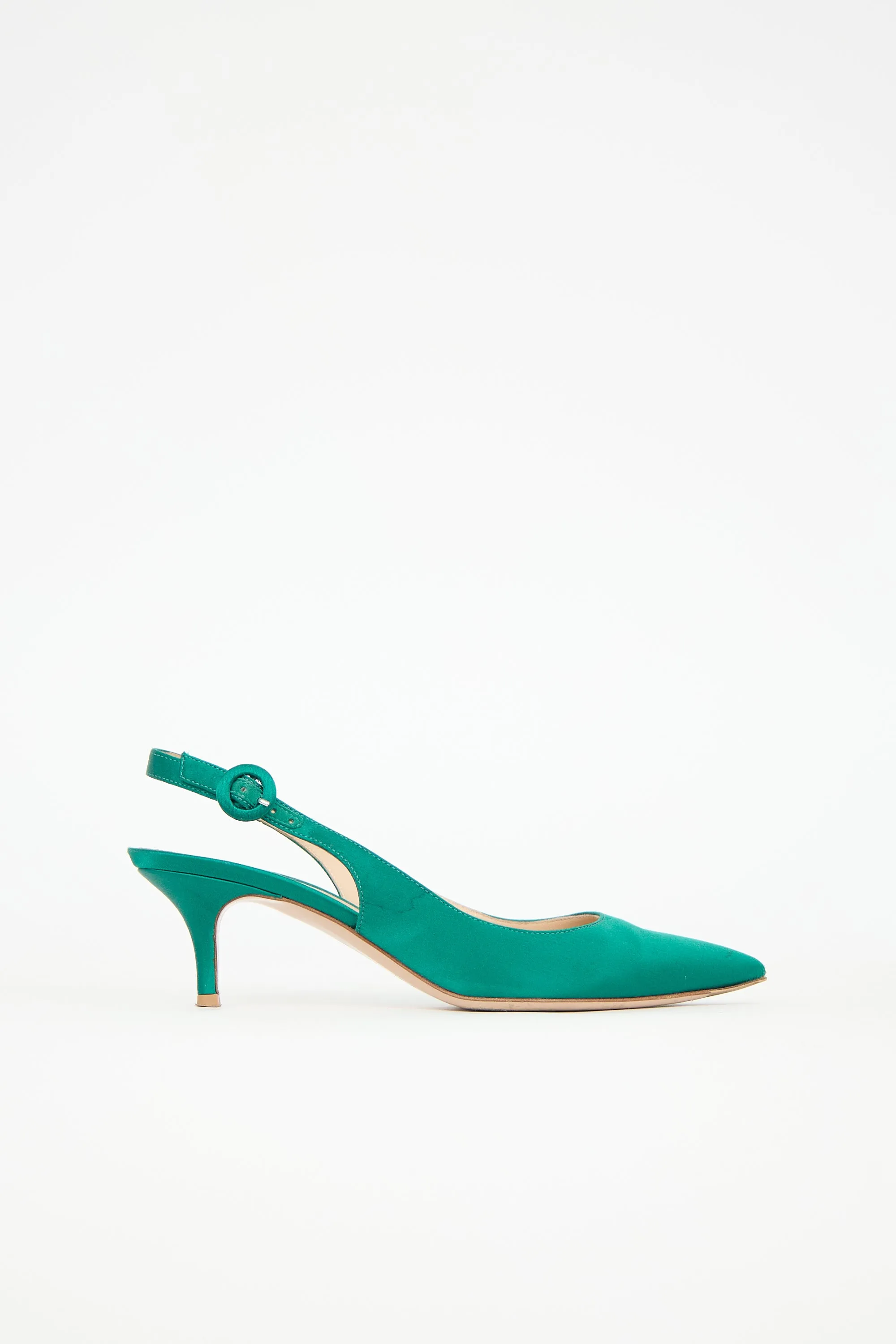 Satin Anna Slingback Pump sold by VSP Consignment