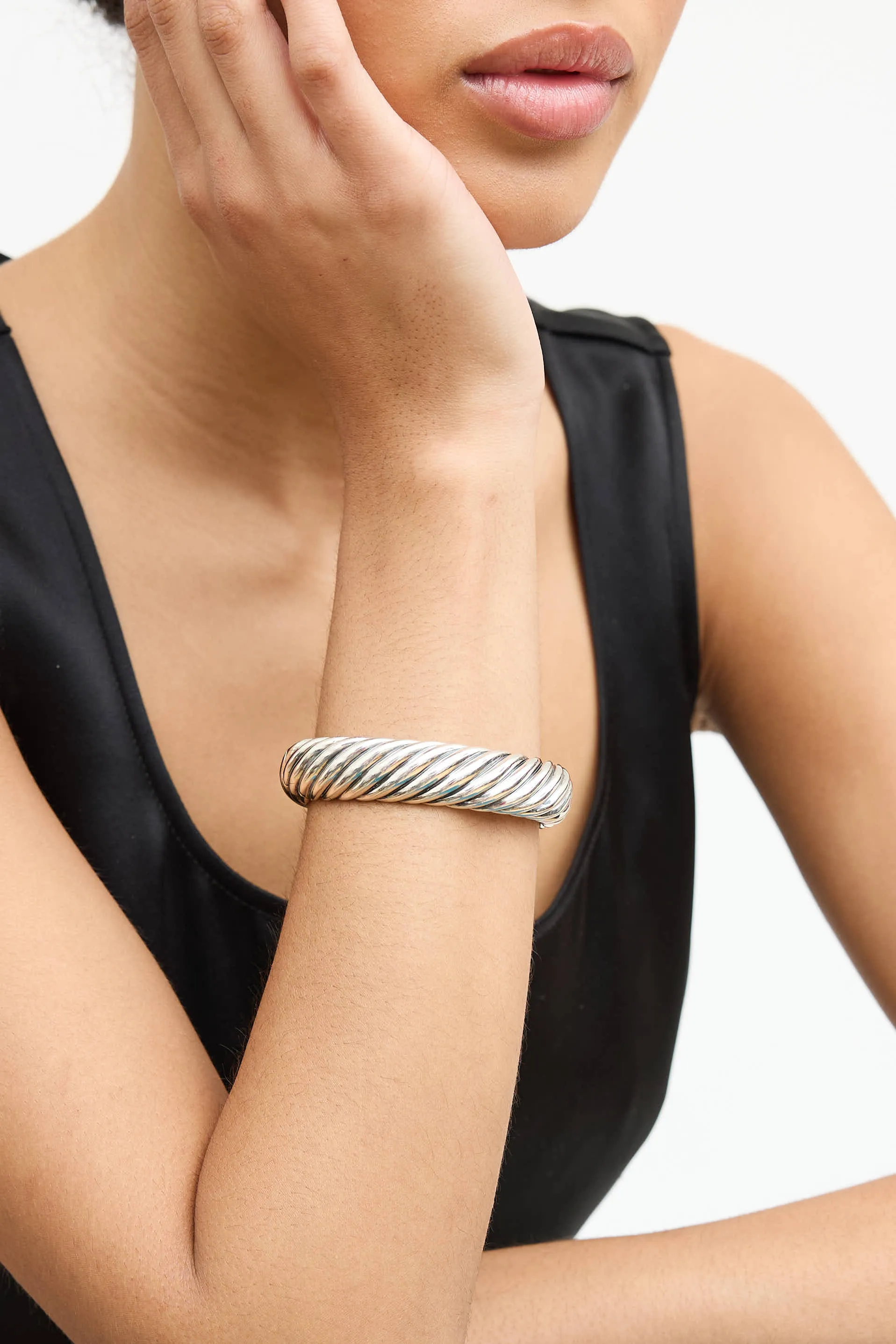 Sterling Silver & 18K Gold Wide Waverly Cable Cuff sold by VSP Consignment product image thumbnail 2