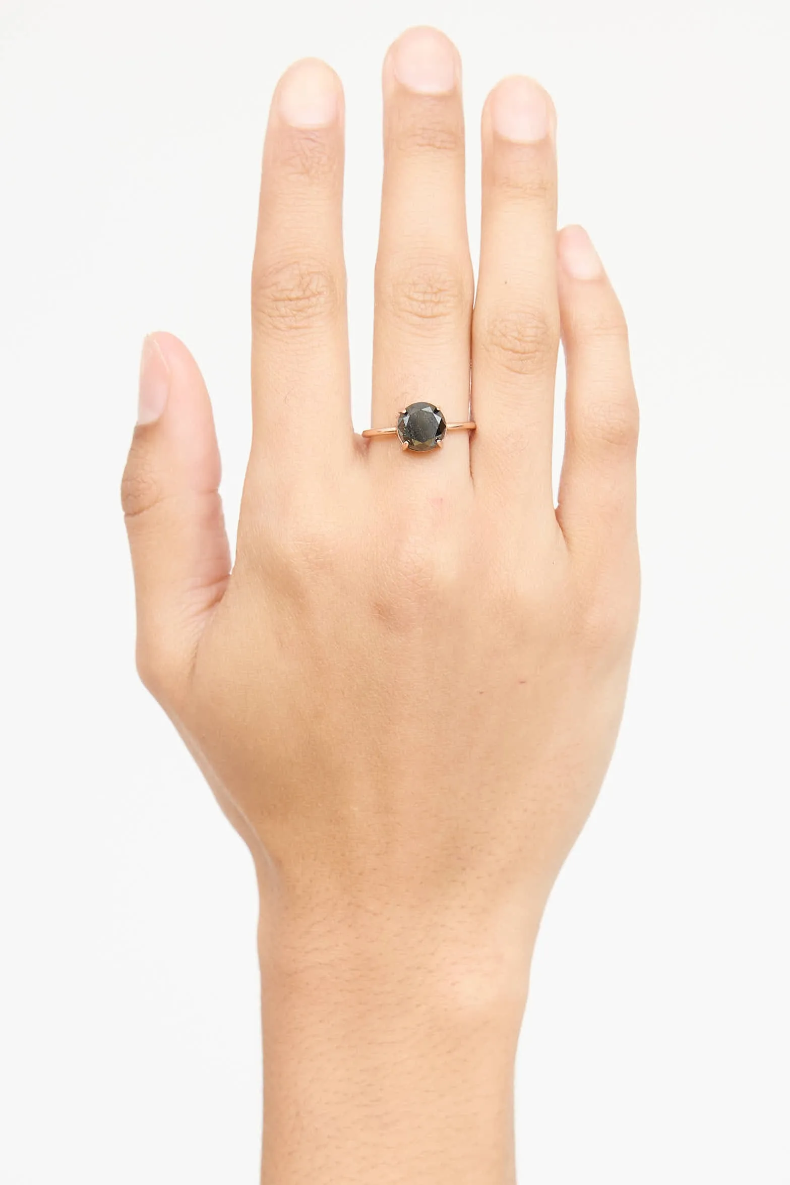 14K Rose Gold Solitare Black Diamond Ring sold by VSP Consignment