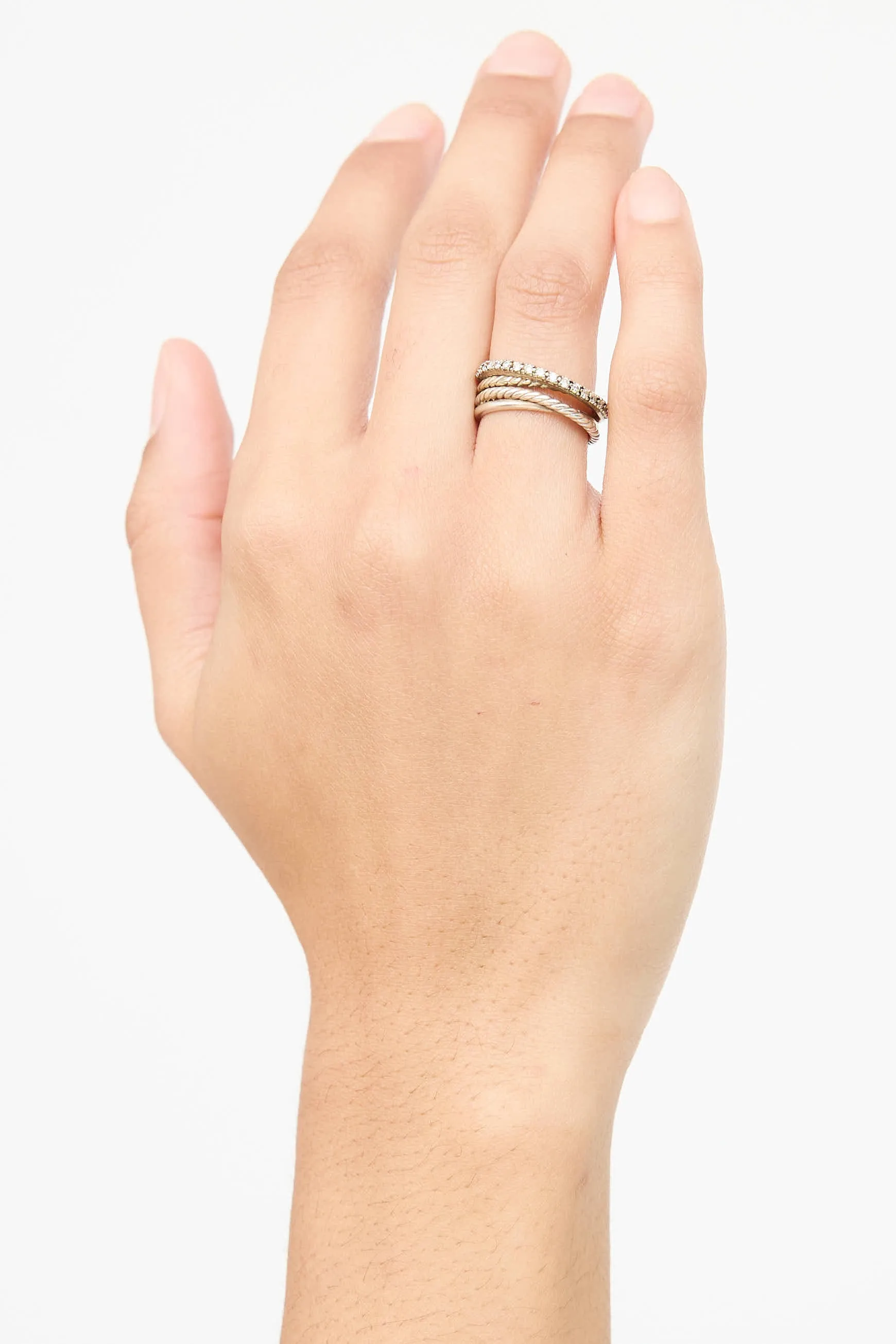 Sterling Silver Diamond crossover Ring sold by VSP Consignment product image thumbnail 3