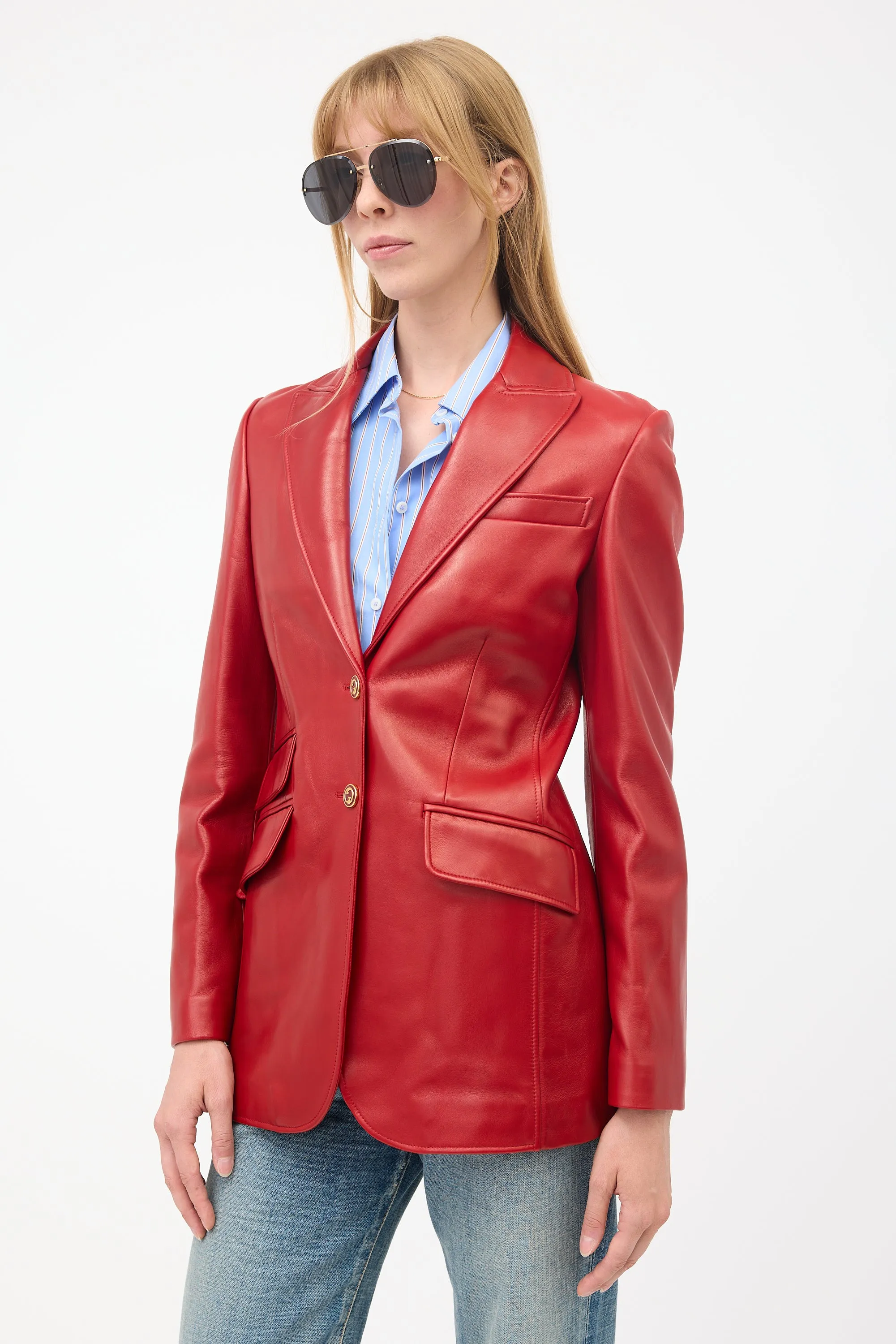 Pre-Fall 2020 Leather GG Blazer sold by VSP Consignment product image thumbnail 4