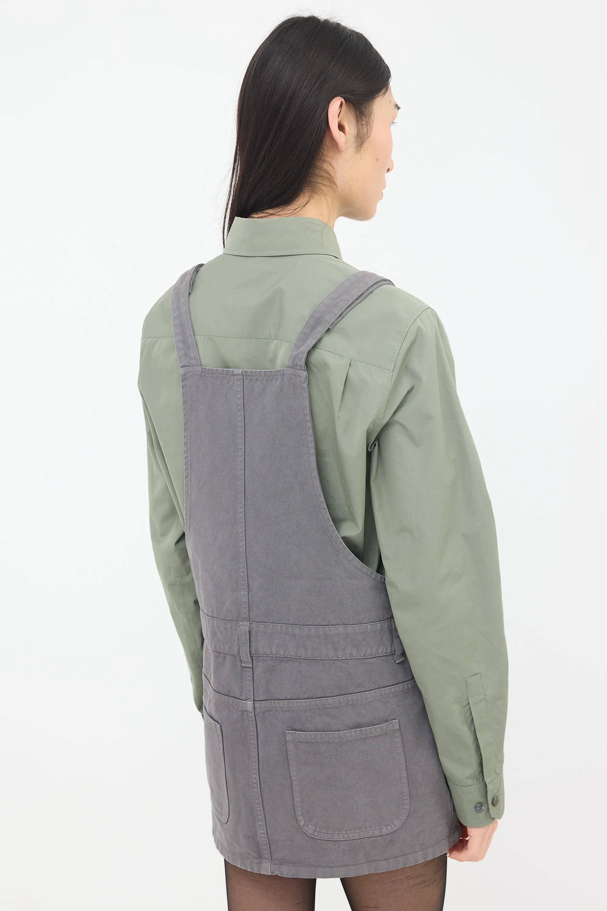 Gabardine Overall Mini Dress sold by VSP Consignment product image thumbnail 4