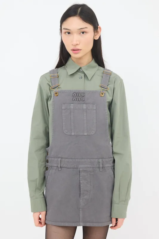 Gabardine Overall Mini Dress made by Miu Miu