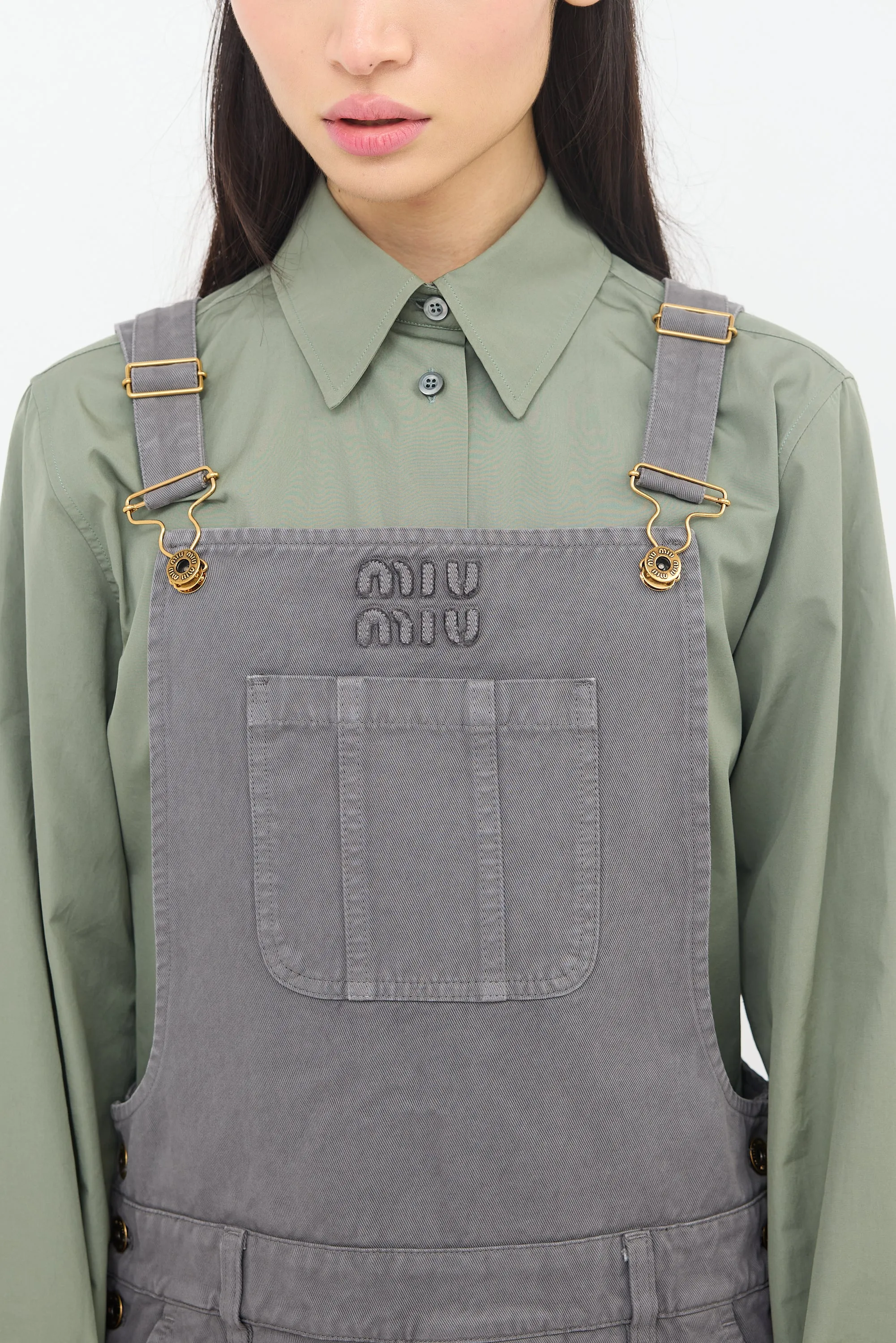 Gabardine Overall Mini Dress sold by VSP Consignment product image thumbnail 5