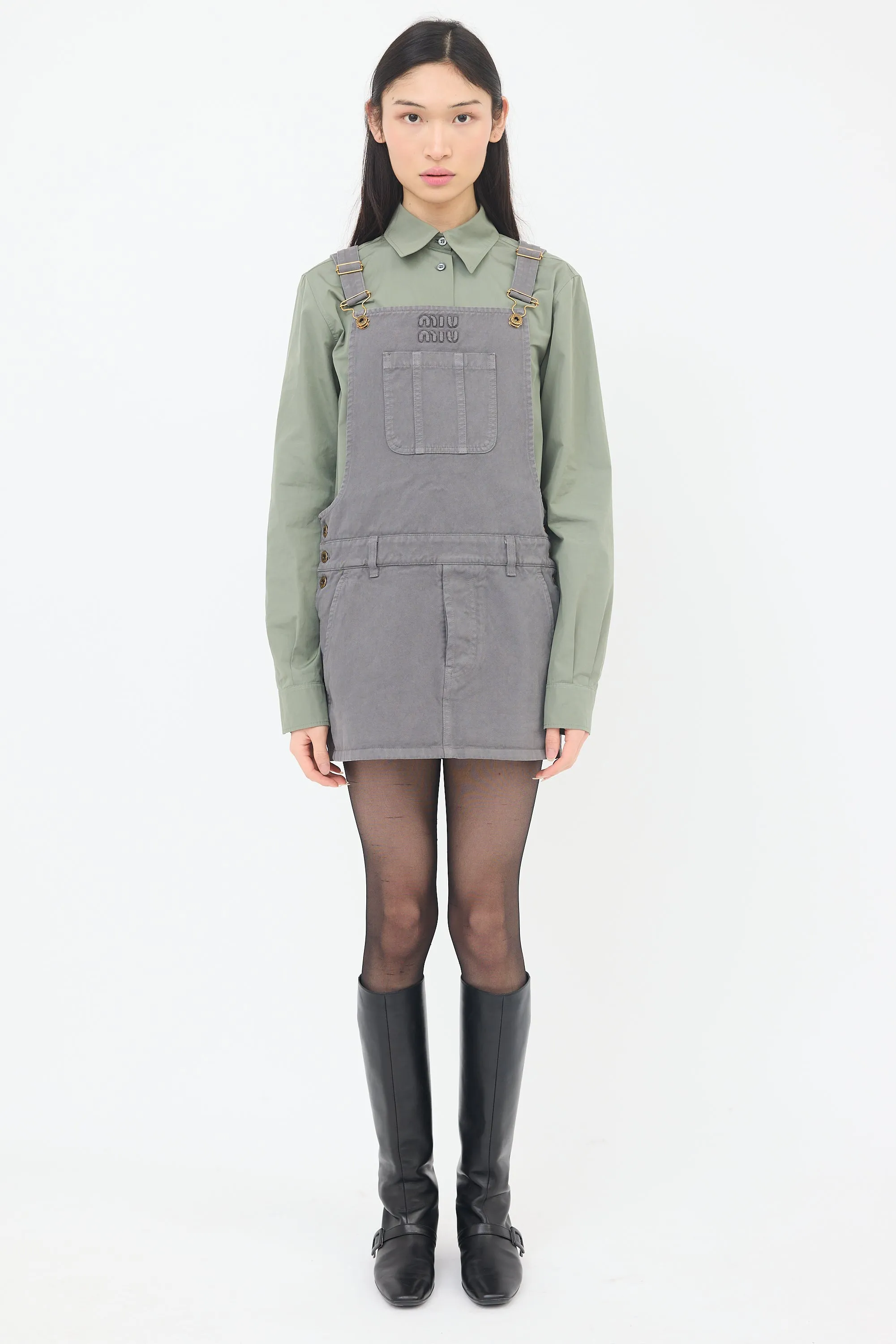 Gabardine Overall Mini Dress sold by VSP Consignment product image thumbnail 2