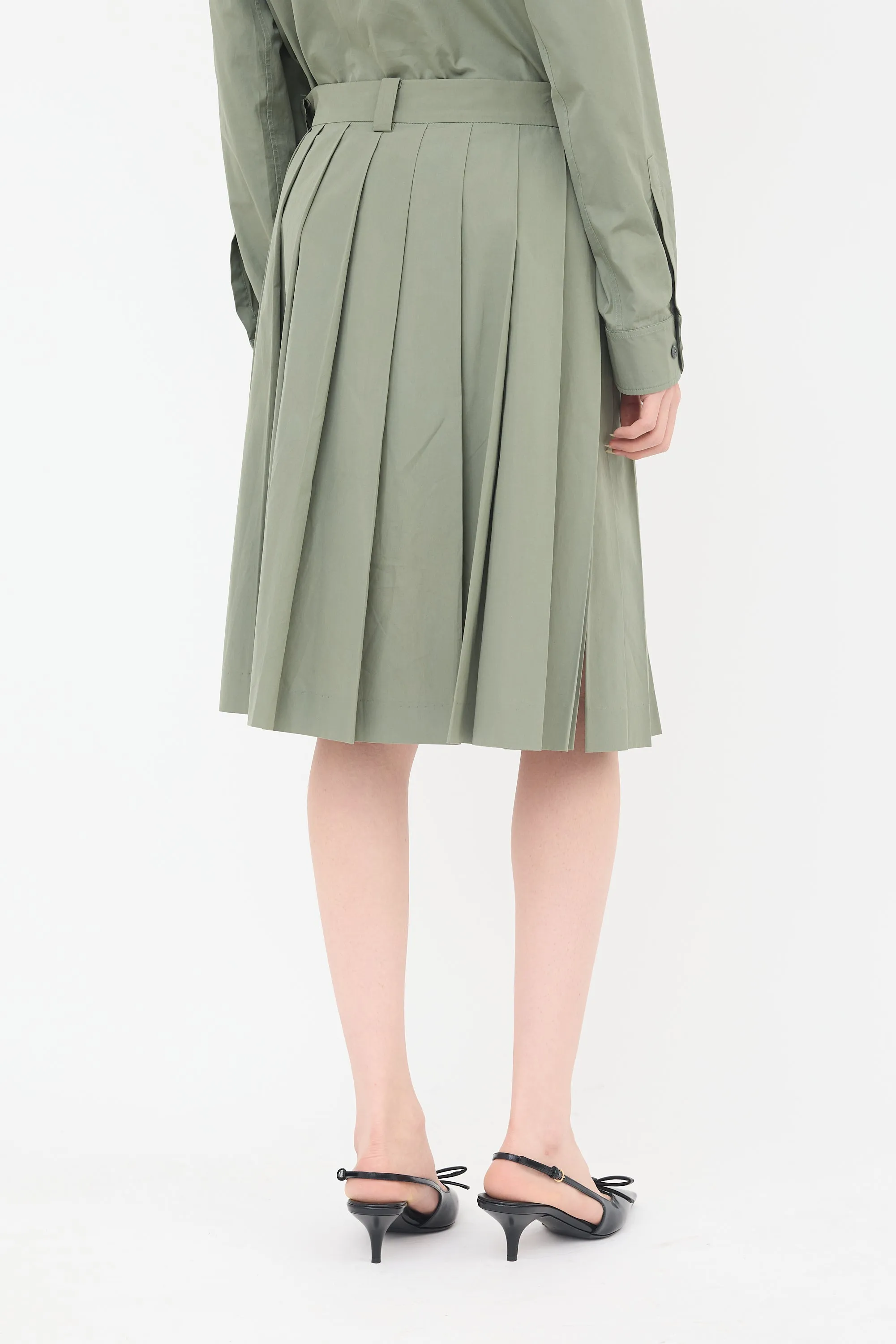 Poplin Pleated Midi Skirt sold by VSP Consignment product image thumbnail 4