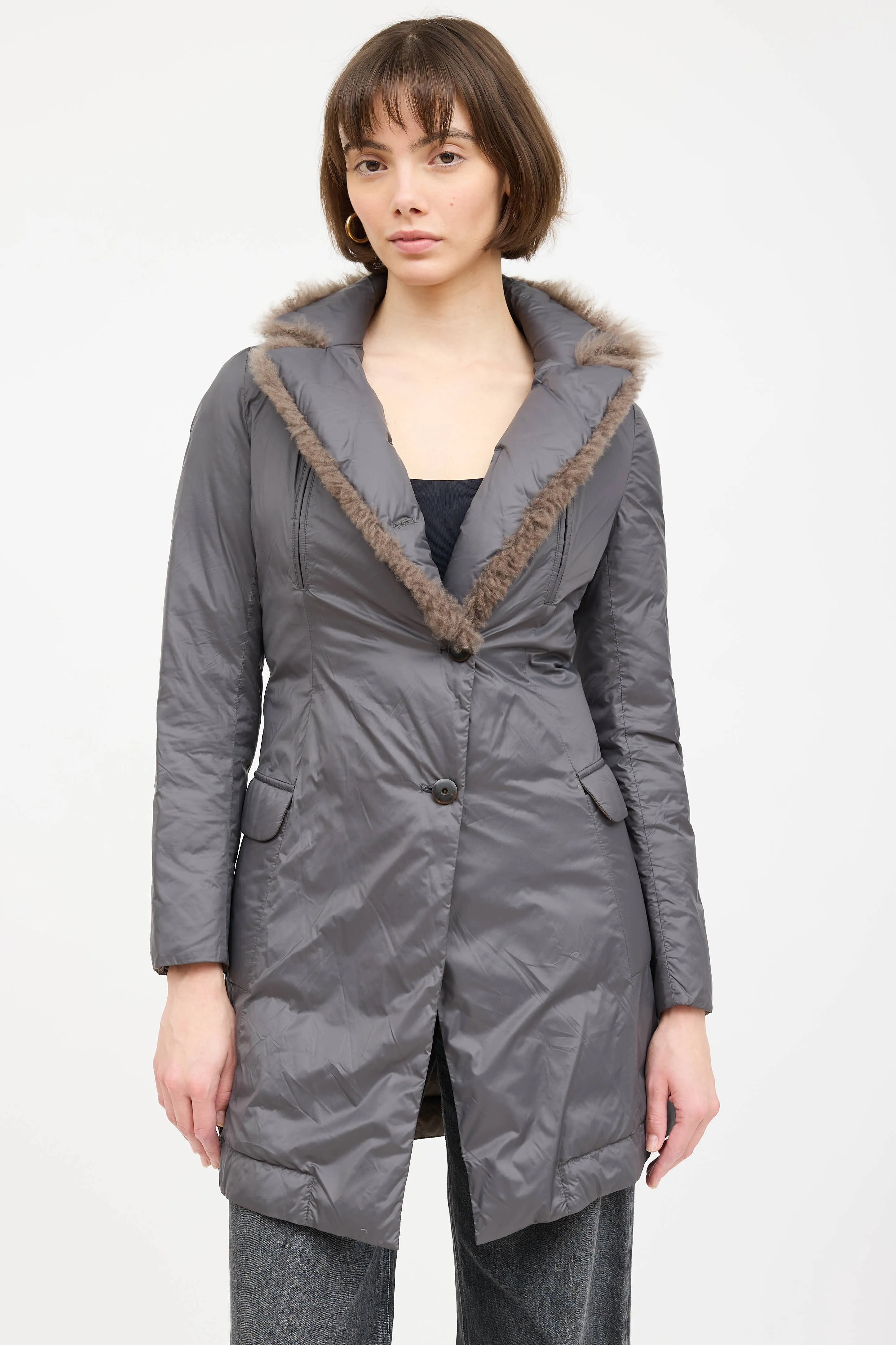 Padded Fur Trim Coat sold by VSP Consignment product image thumbnail 3