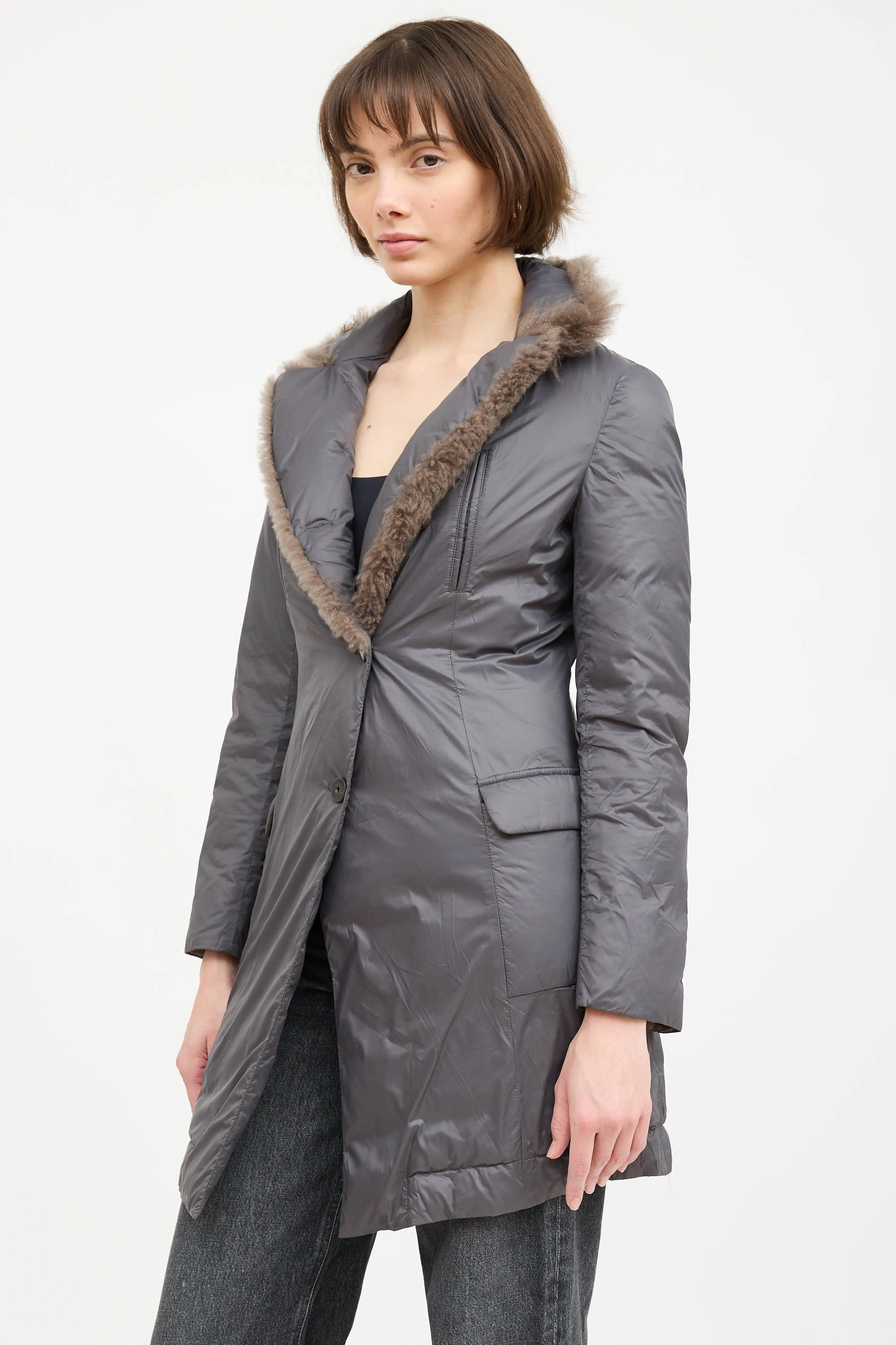 Padded Fur Trim Coat sold by VSP Consignment product image thumbnail 4