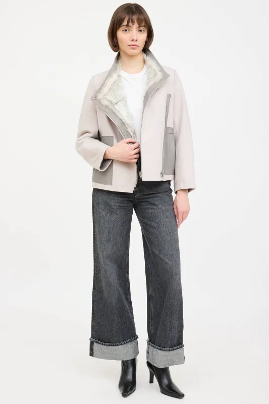 Wool & Fur Reversible Jacket made by Helmut Lang