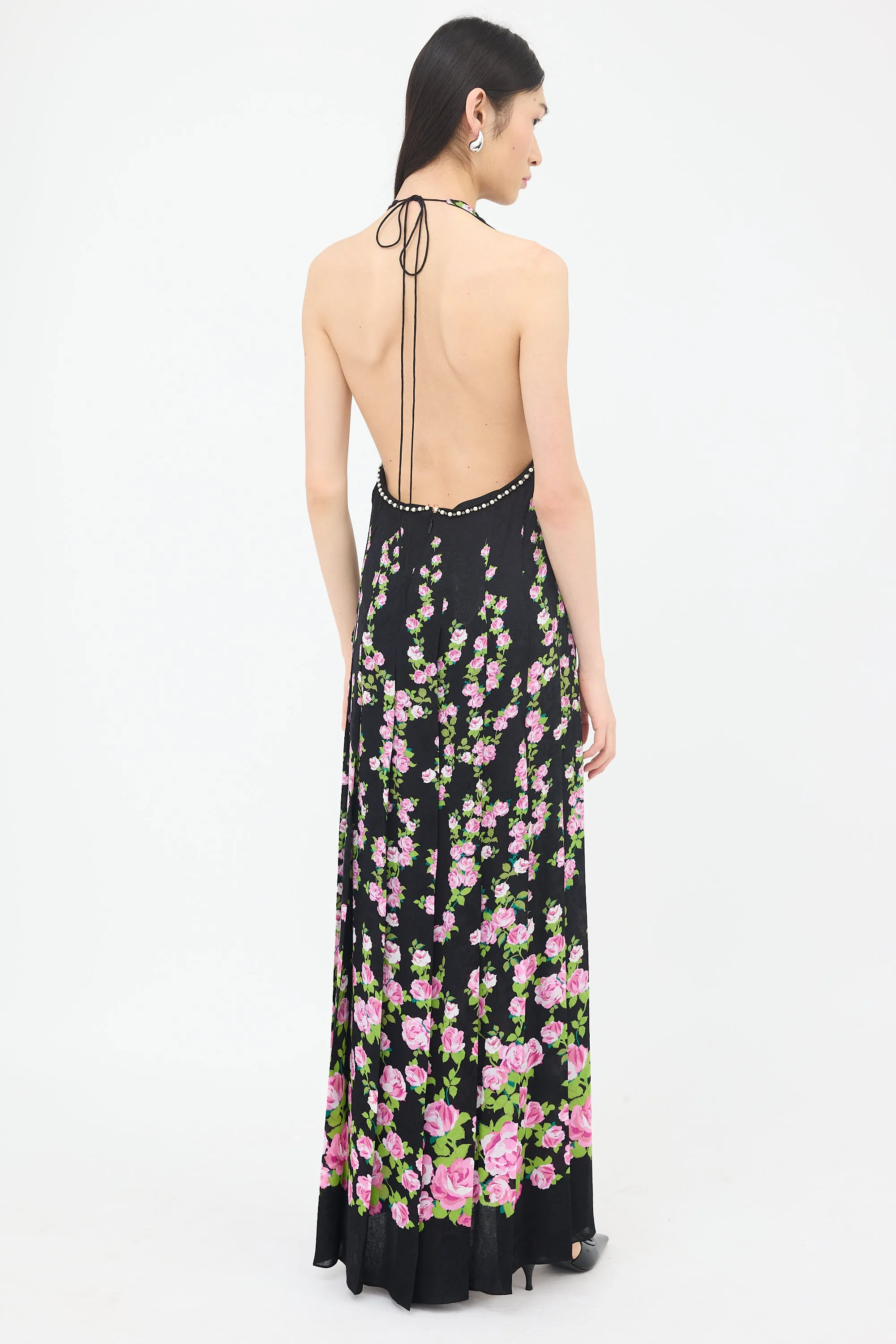 FW 2017 Floral Brocade Halter Dress sold by VSP Consignment product image thumbnail 5