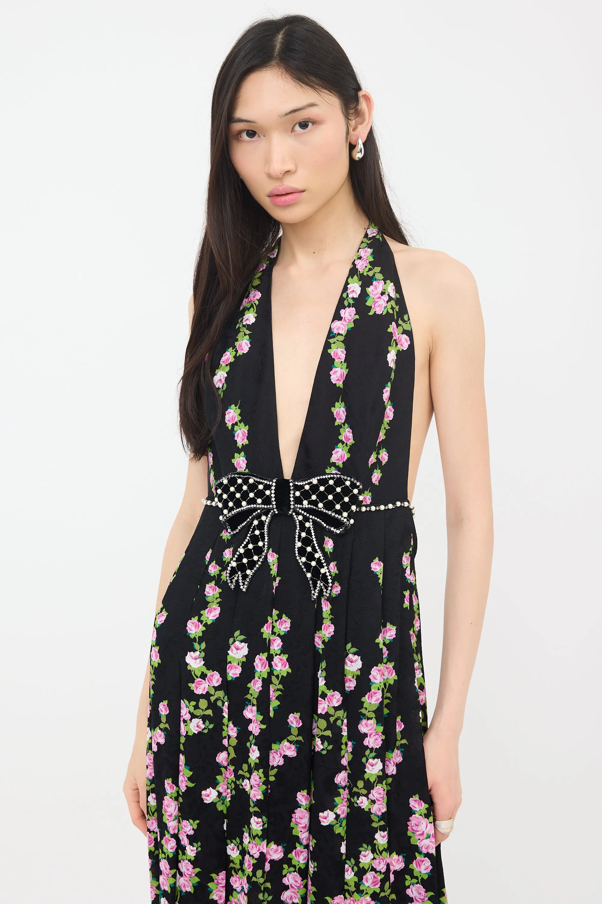 FW 2017 Floral Brocade Halter Dress sold by VSP Consignment product image thumbnail 3