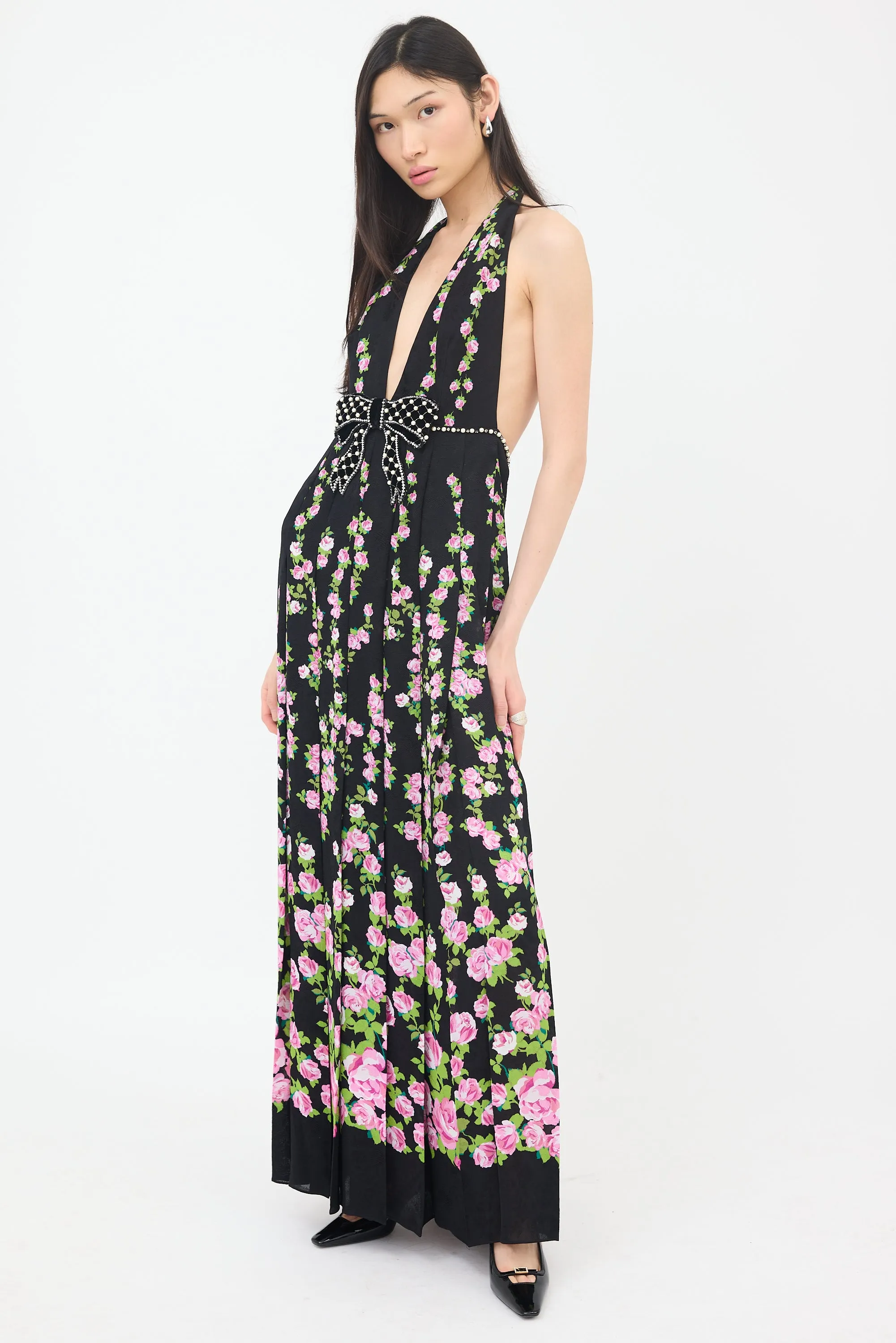 FW 2017 Floral Brocade Halter Dress sold by VSP Consignment product image thumbnail 4