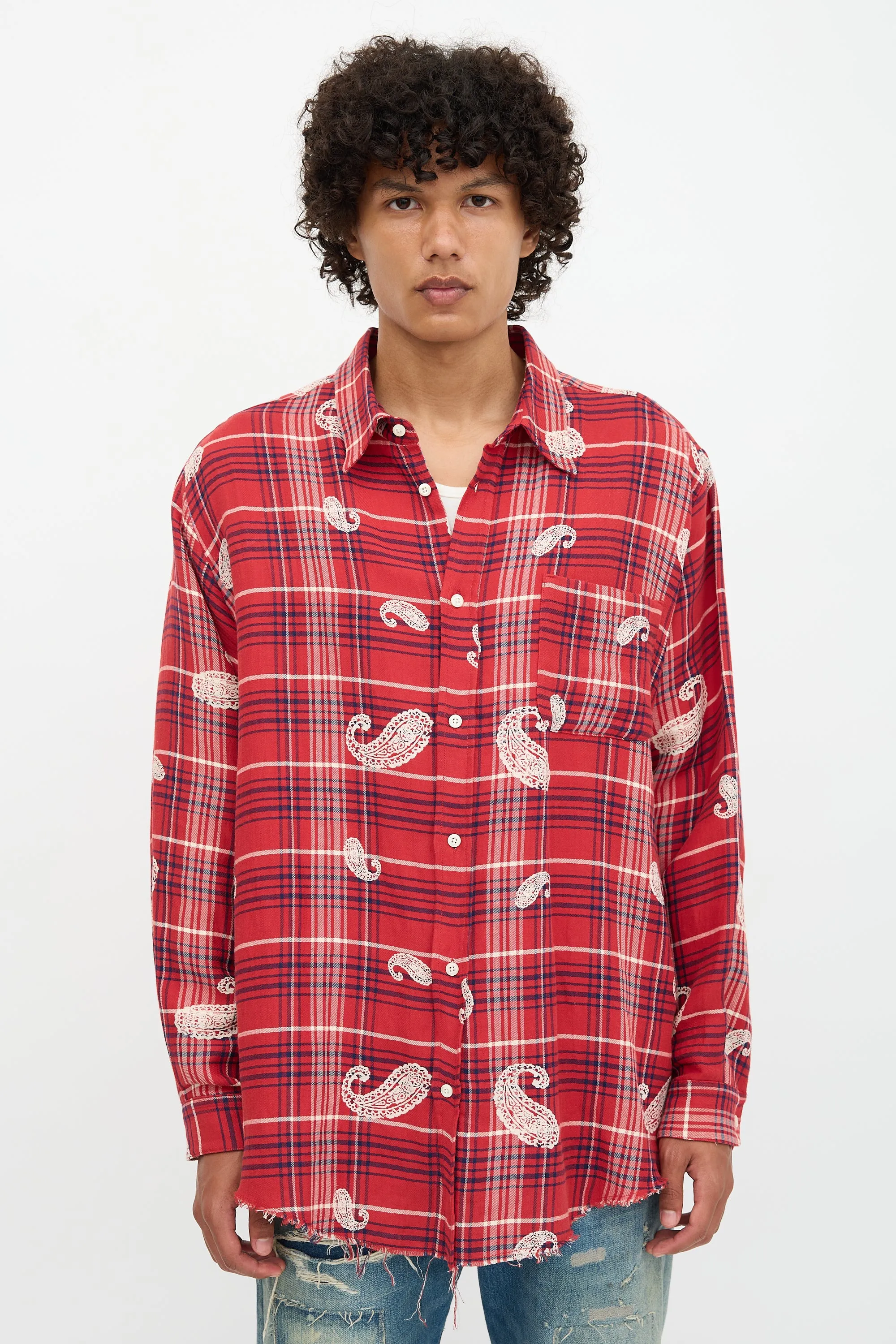 Paisley Check Printed Shirt sold by VSP Consignment
