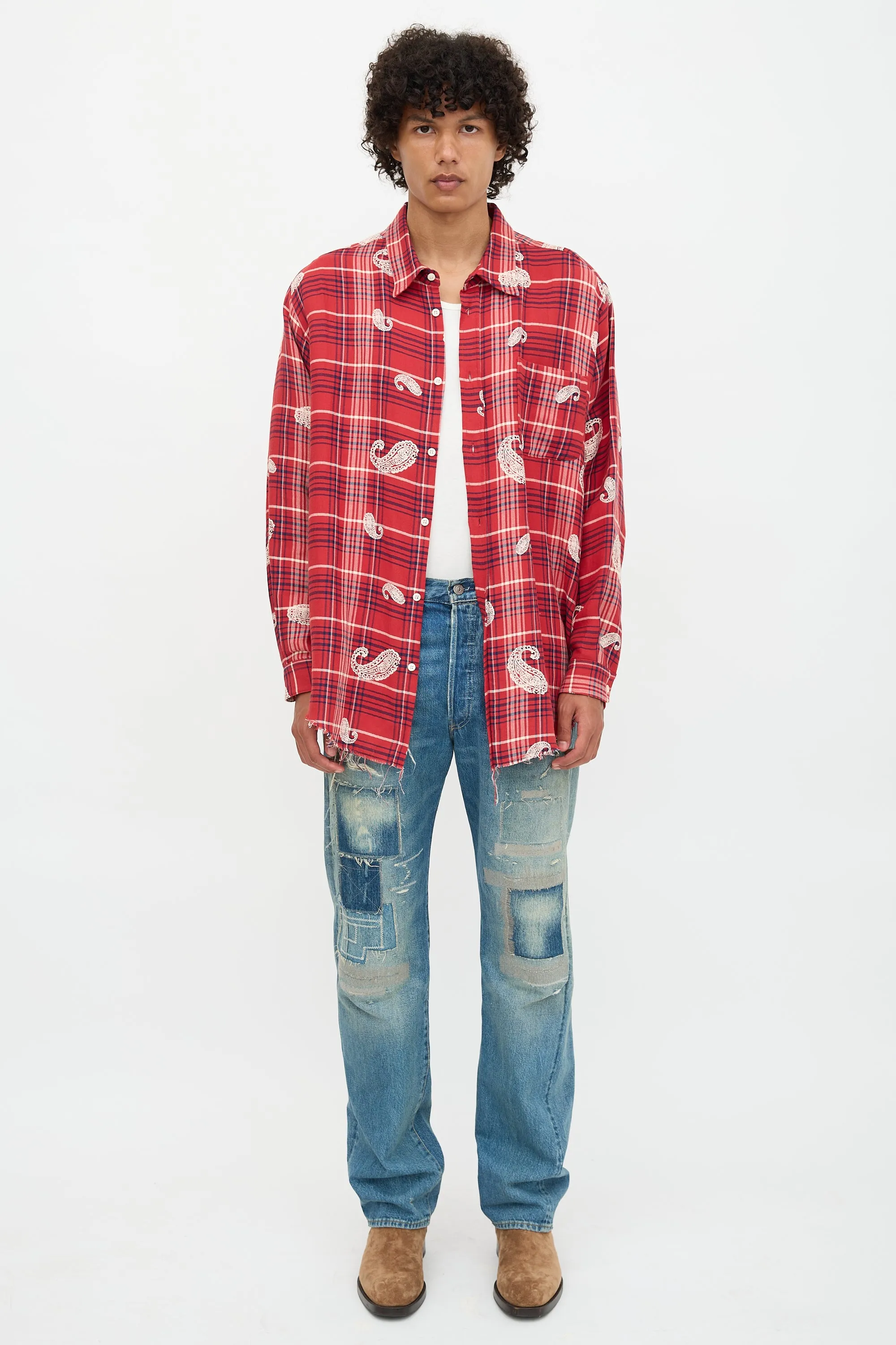 Paisley Check Printed Shirt sold by VSP Consignment product image thumbnail 2