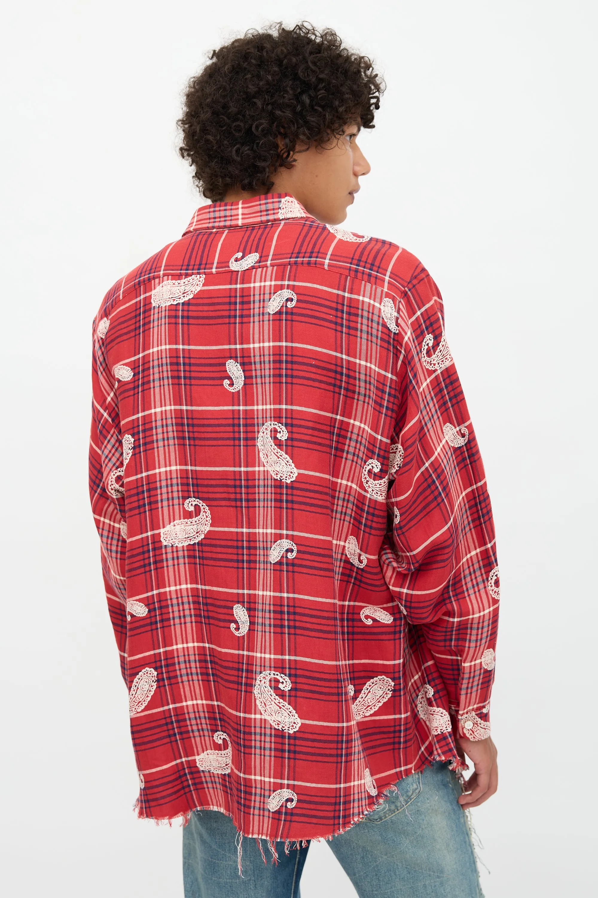 Paisley Check Printed Shirt sold by VSP Consignment product image thumbnail 5