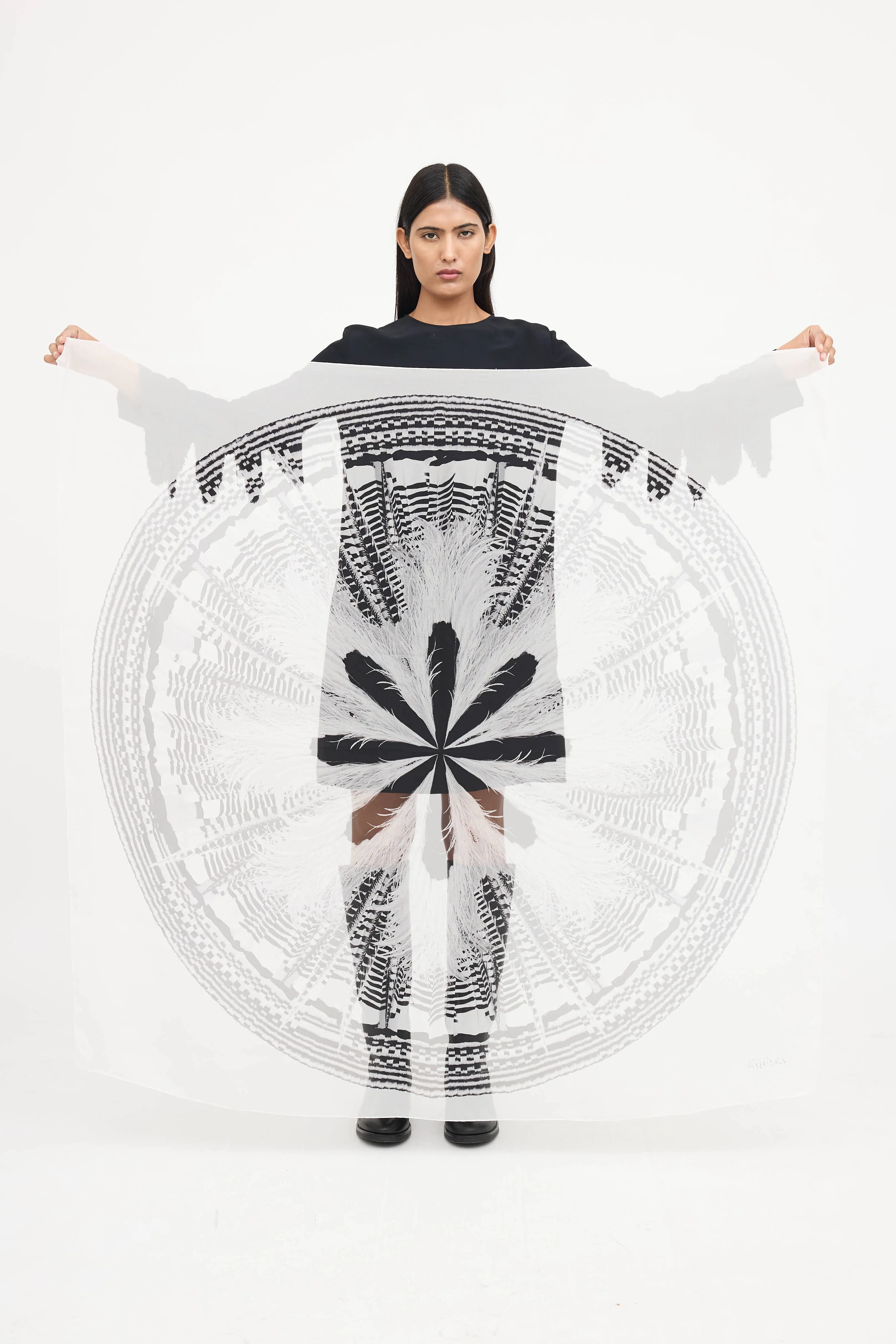 Sheer Flower Print Scarf sold by VSP Consignment product image thumbnail 2