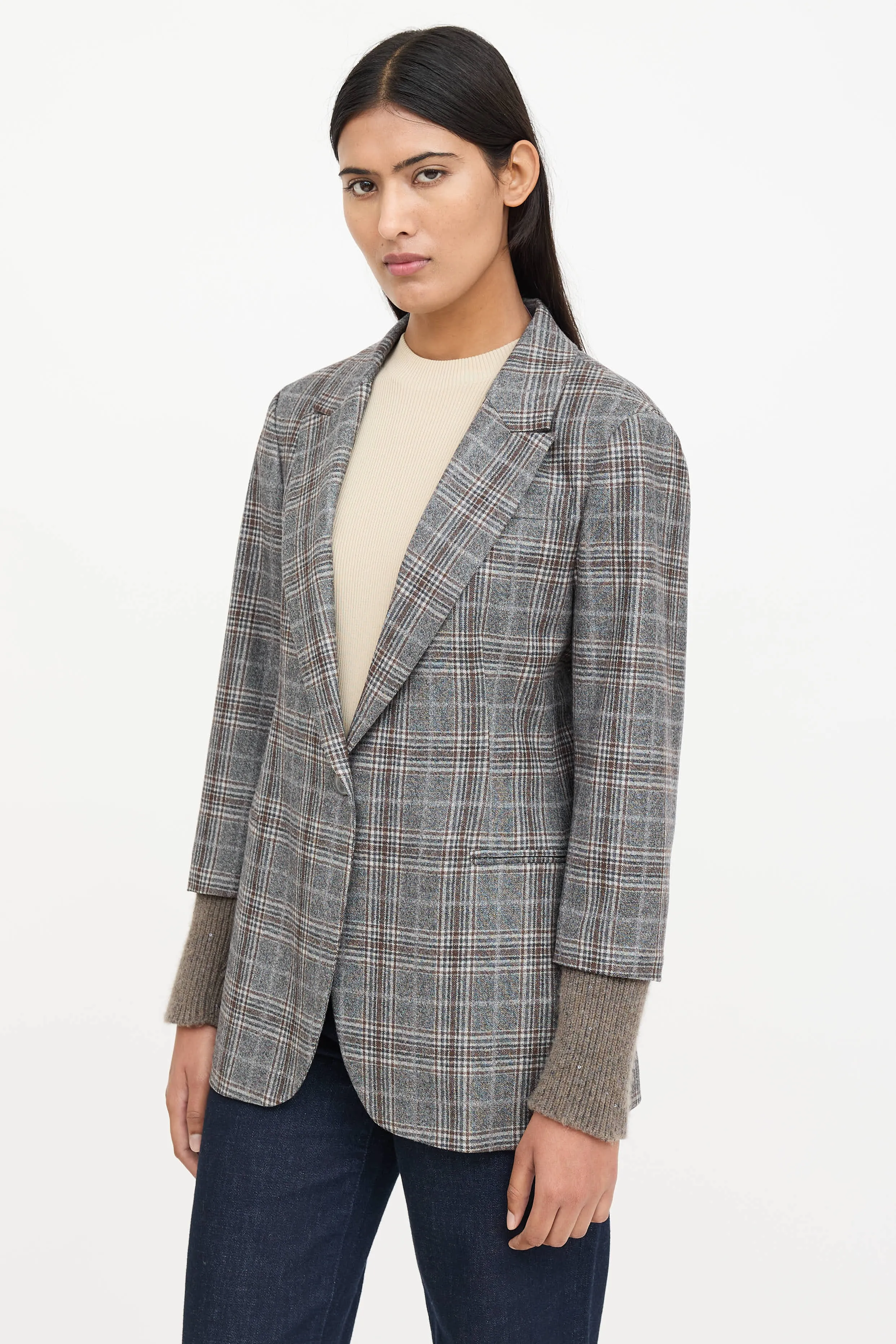 Wool Plaid Blazer sold by VSP Consignment product image thumbnail 3