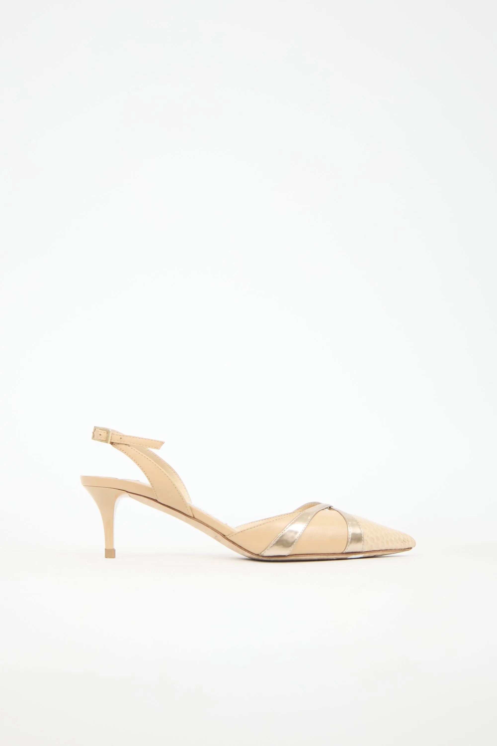 Embossed Leather Slingback Pump sold by VSP Consignment