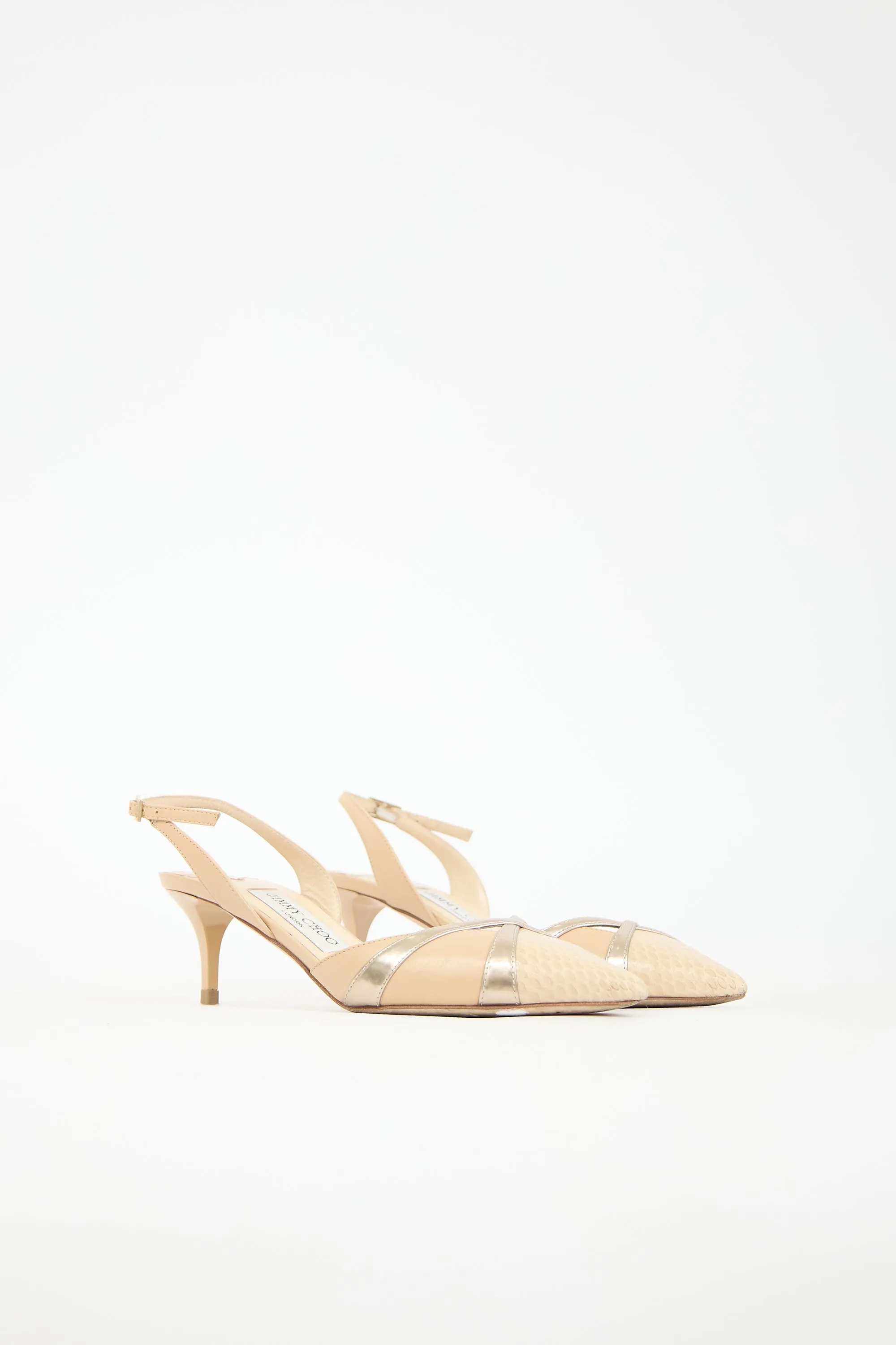 Embossed Leather Slingback Pump sold by VSP Consignment product image thumbnail 2