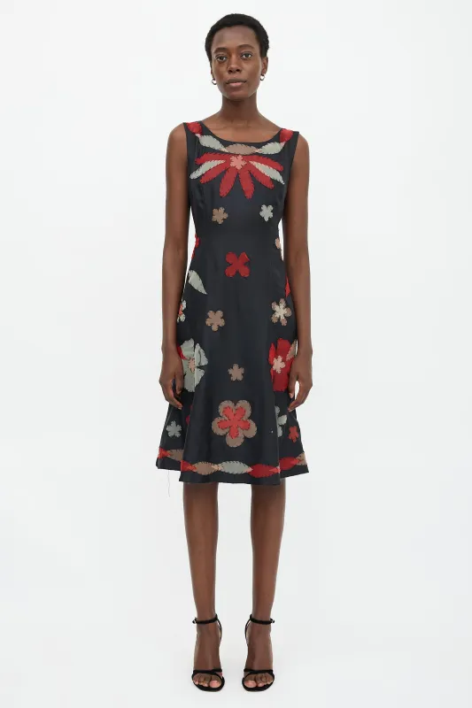 Silk Floral Applique Dress sold by VSP Consignment