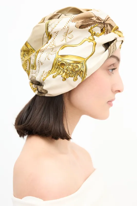 Silk Etriers Ruched Hat made by Hermes
