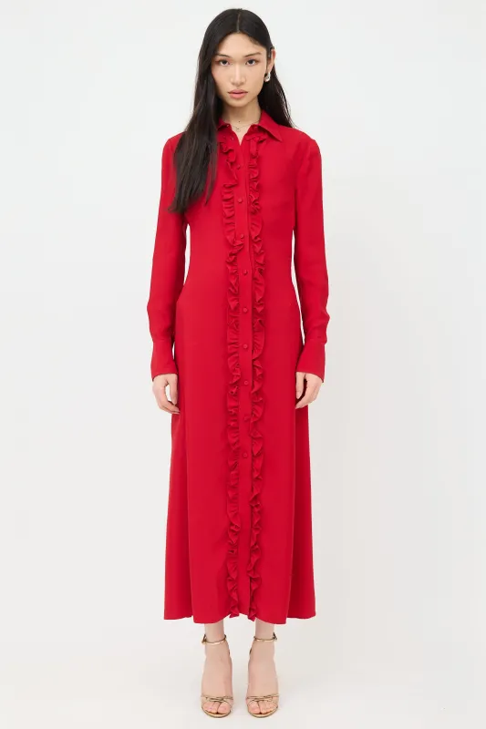 Ruffled Shirt Dress sold by VSP Consignment