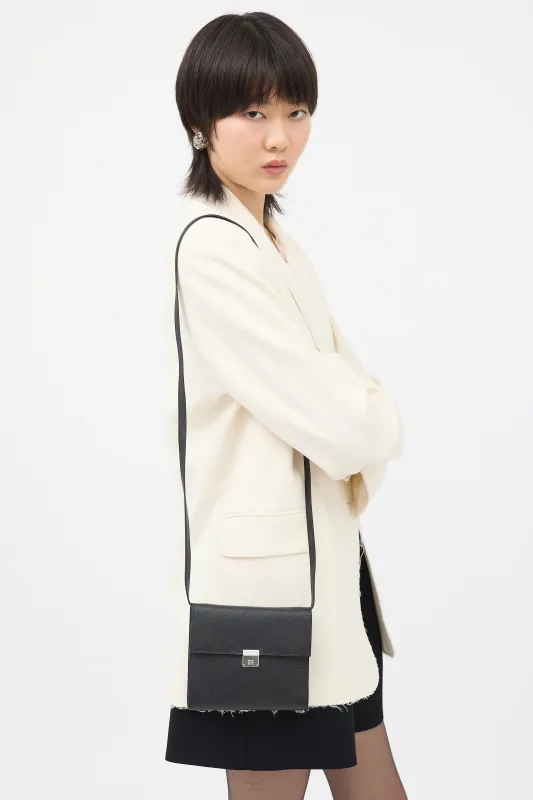 2018 Noir Epsom Clic 16 Wallet On Strap Bag made by Hermes