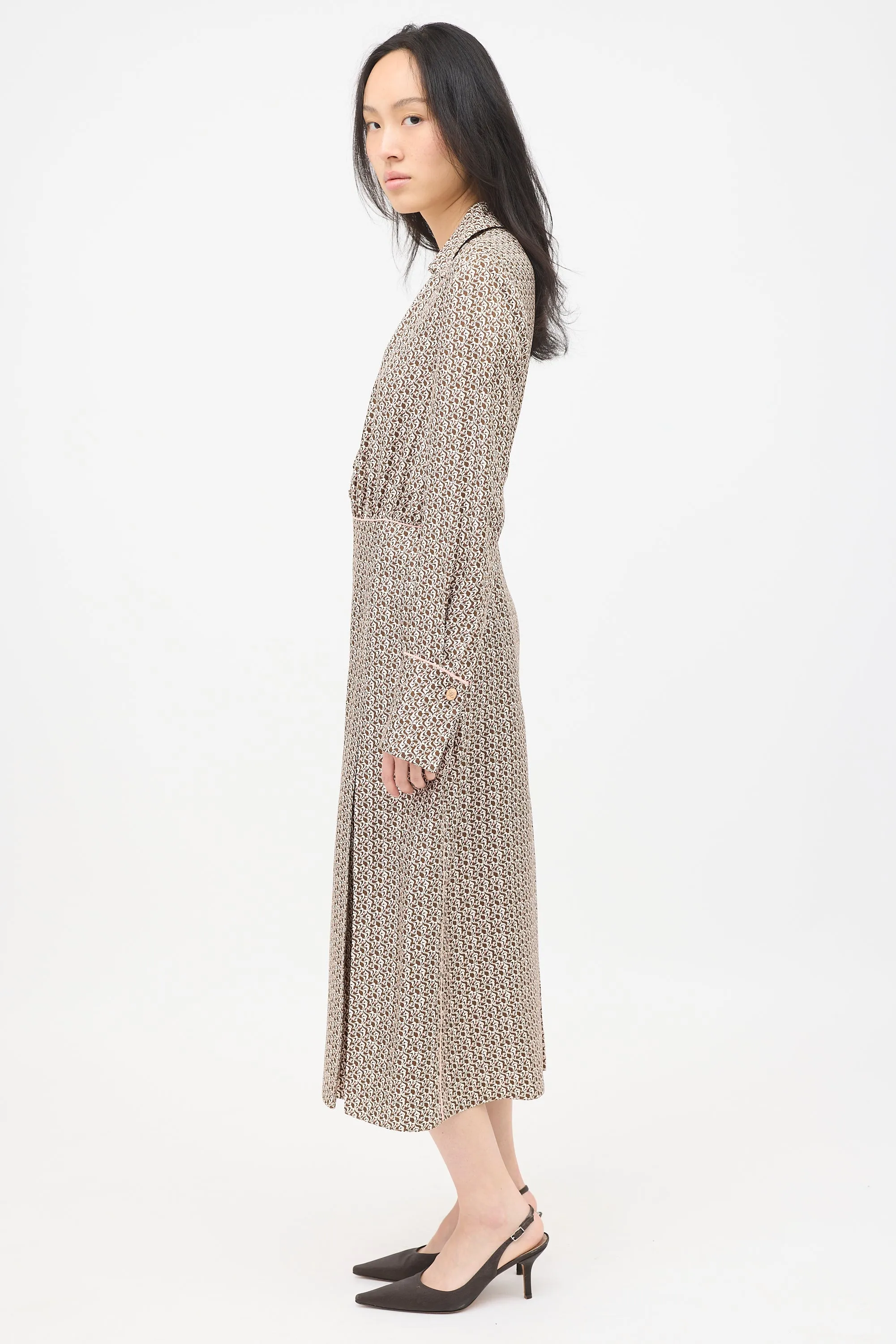 Silk Printed FF Midi Dress sold by VSP Consignment product image thumbnail 4