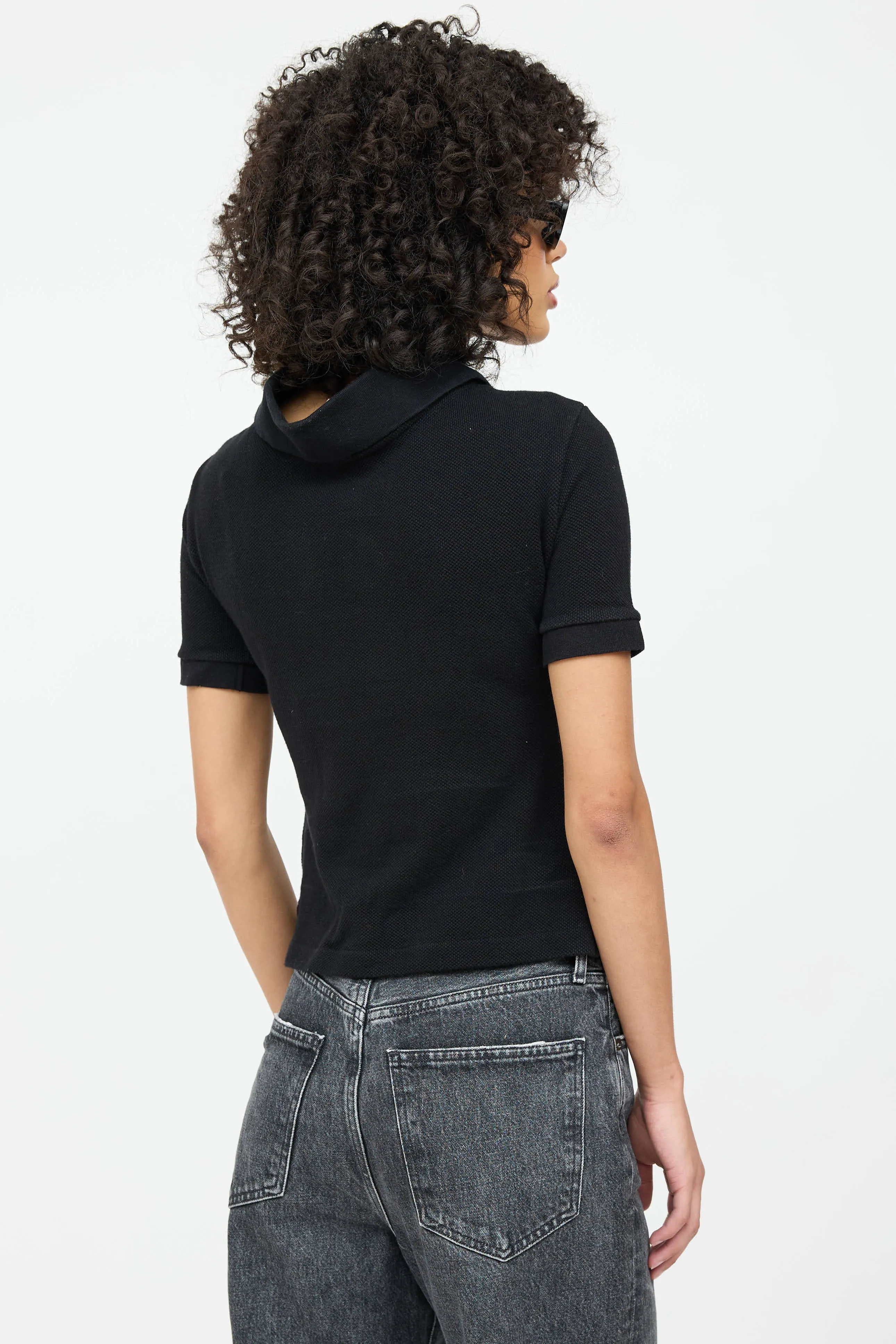 Embroidered Logo Cropped Polo Shirt sold by VSP Consignment product image thumbnail 4