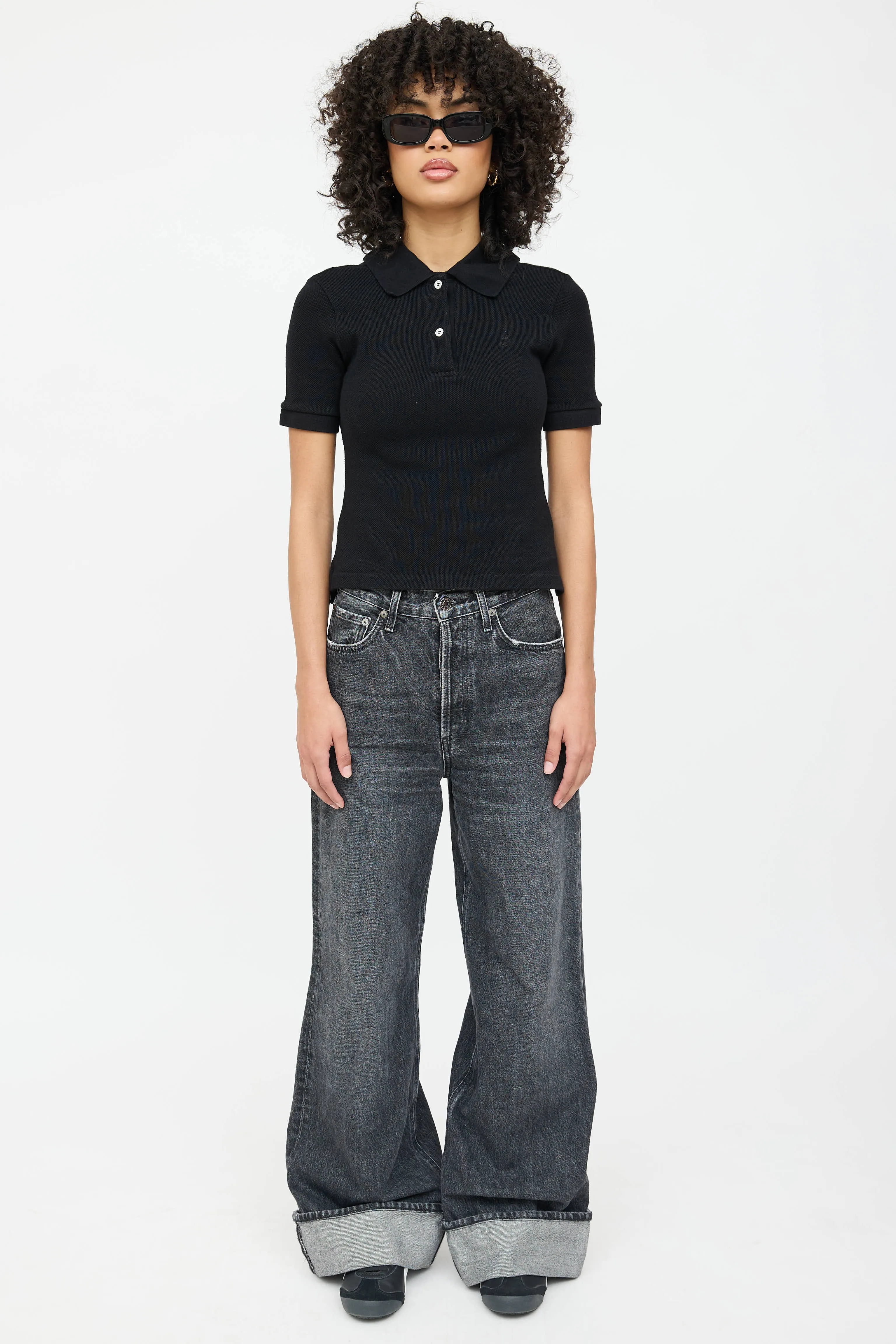 Embroidered Logo Cropped Polo Shirt sold by VSP Consignment product image thumbnail 2