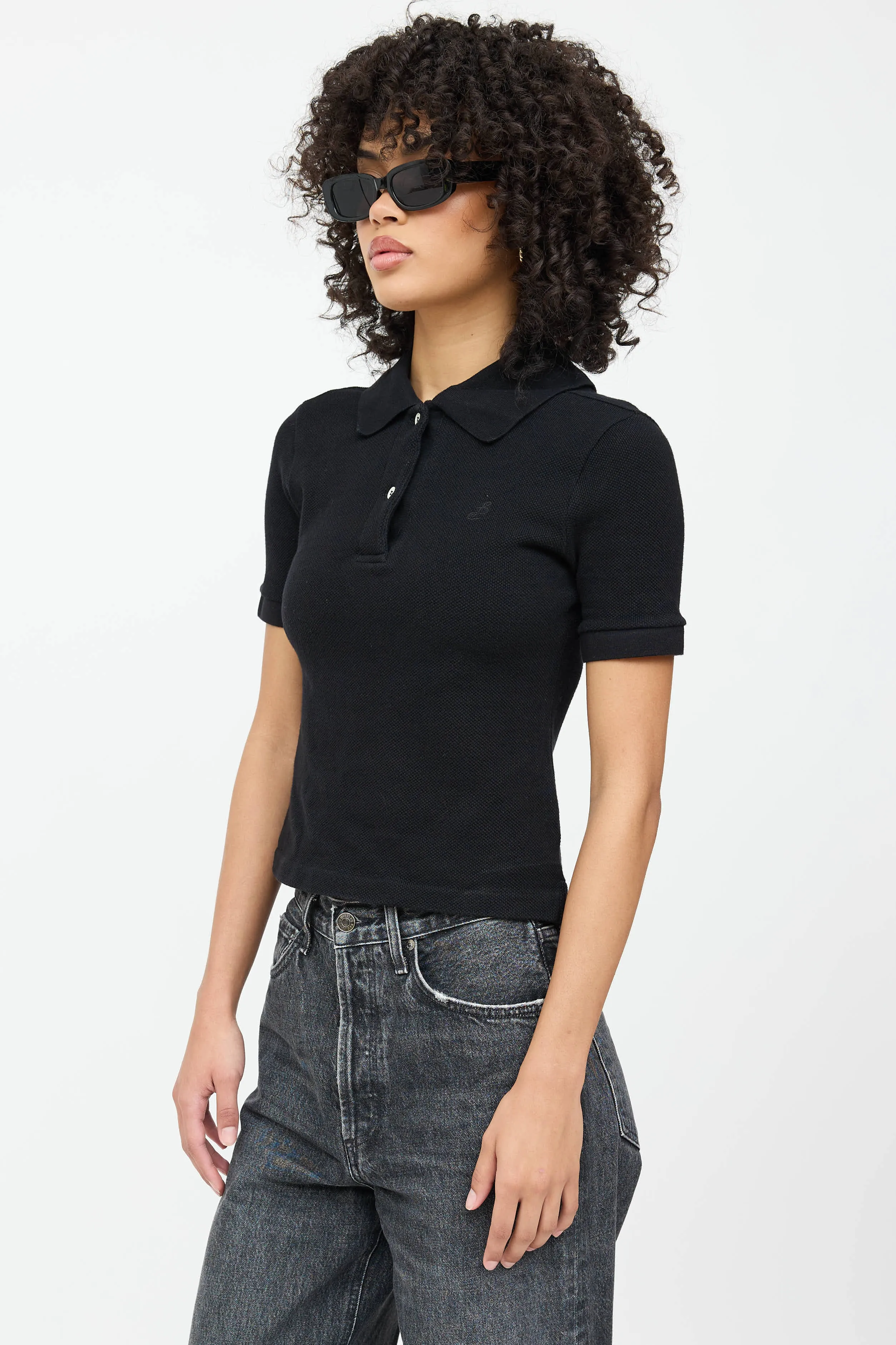 Embroidered Logo Cropped Polo Shirt sold by VSP Consignment product image thumbnail 3