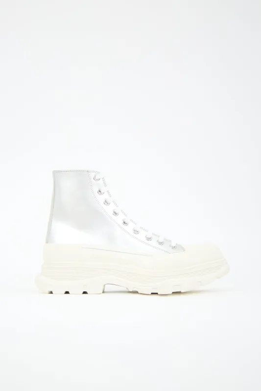 Metallic Leather Tread Slick Sneaker sold by VSP Consignment