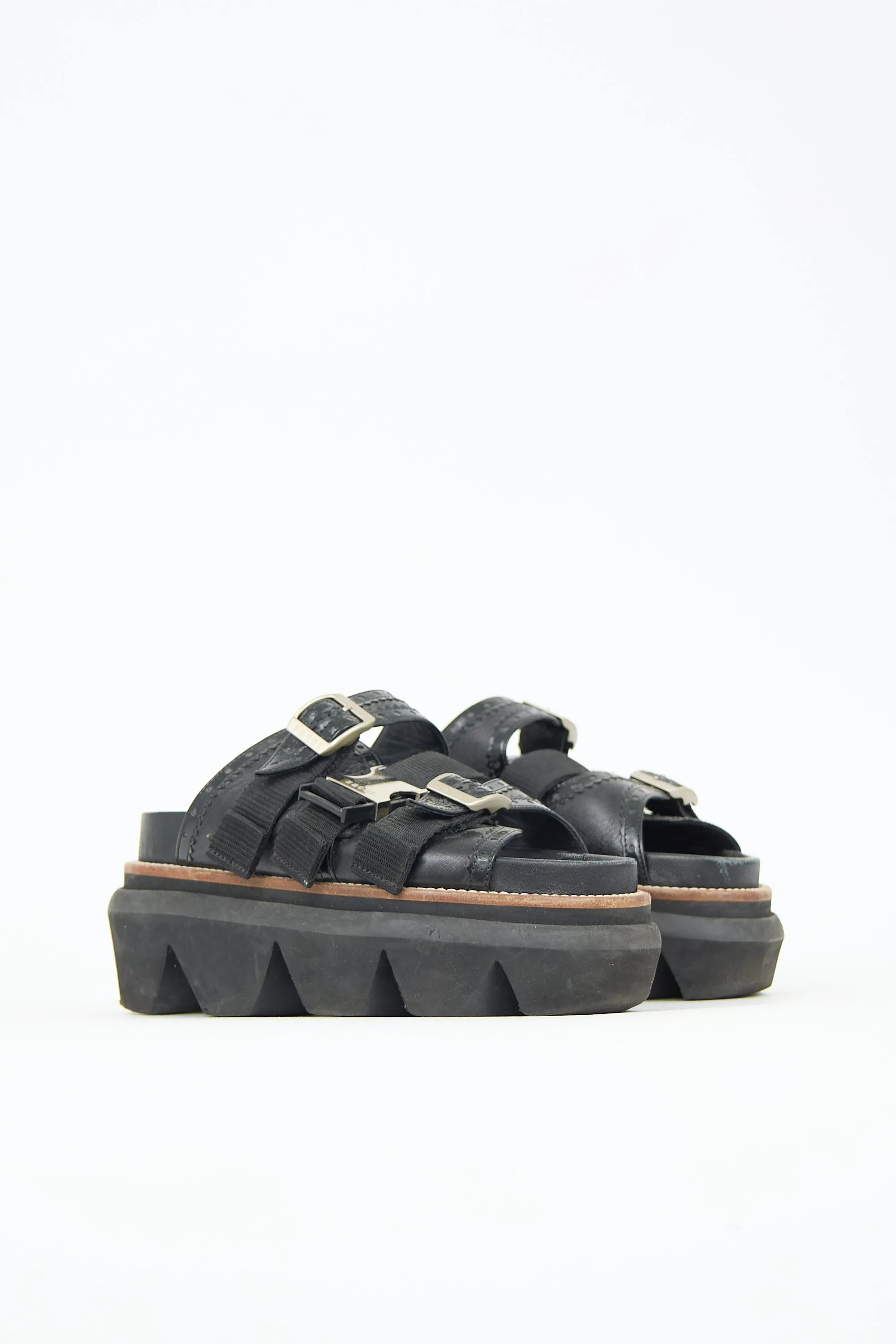 Leather Belt Platform Slide sold by VSP Consignment product image thumbnail 2