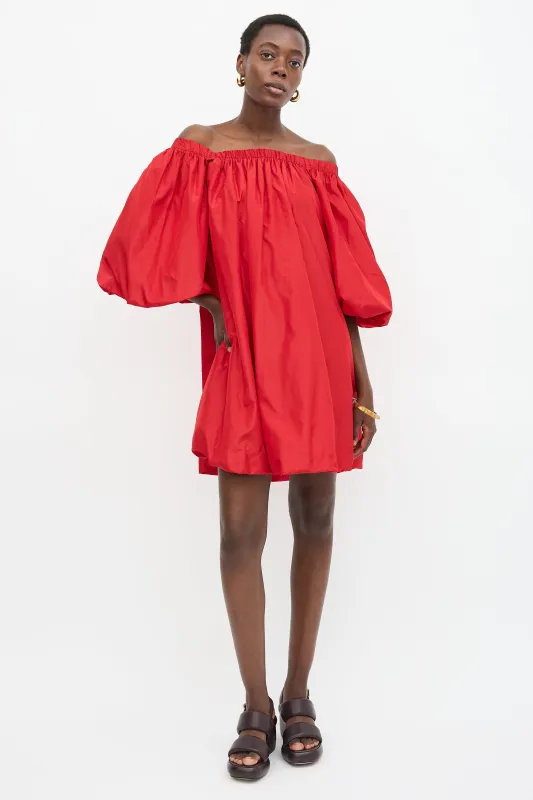 Silk Off Shoulder Dress sold by VSP Consignment