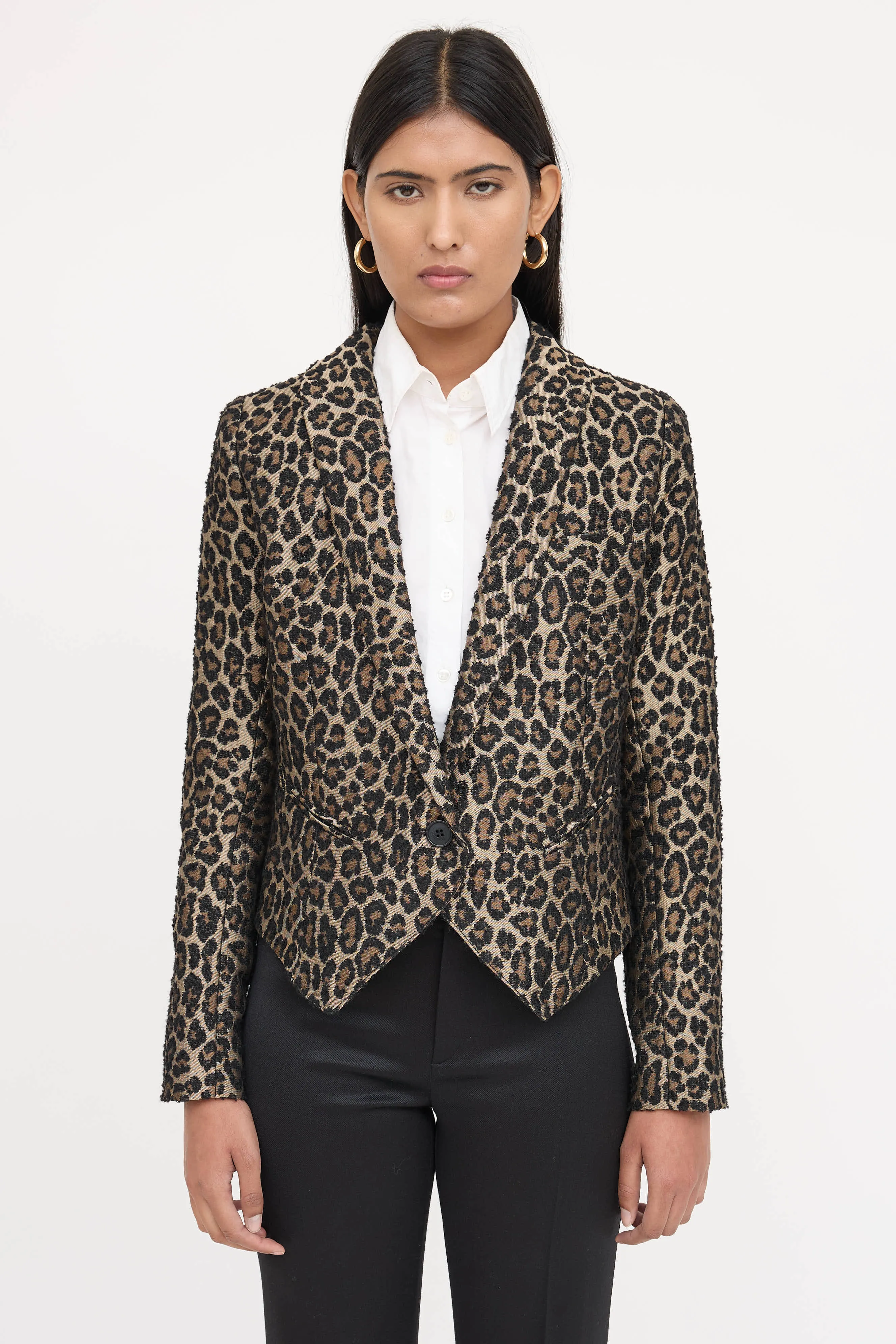 Single Button Patterned Blazer sold by VSP Consignment