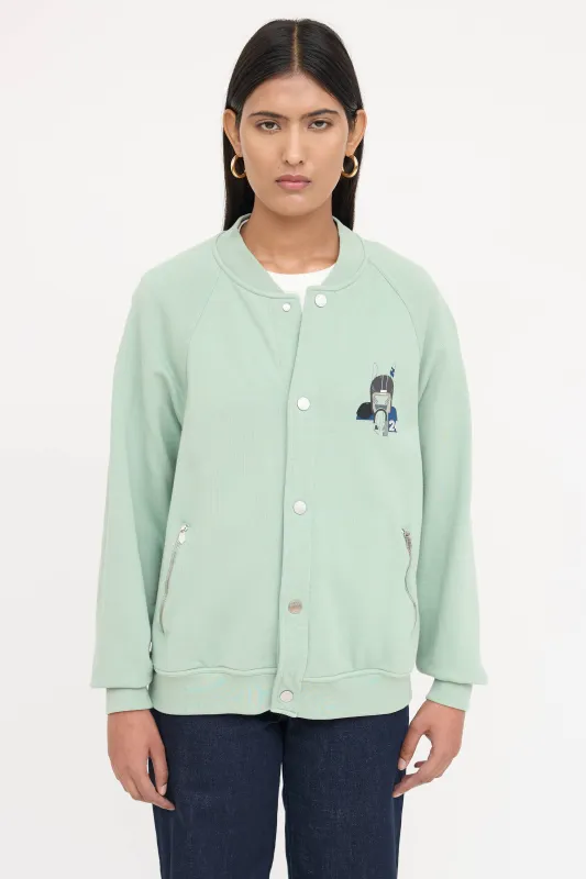 Graphic Varsity Jacket made by Hermes